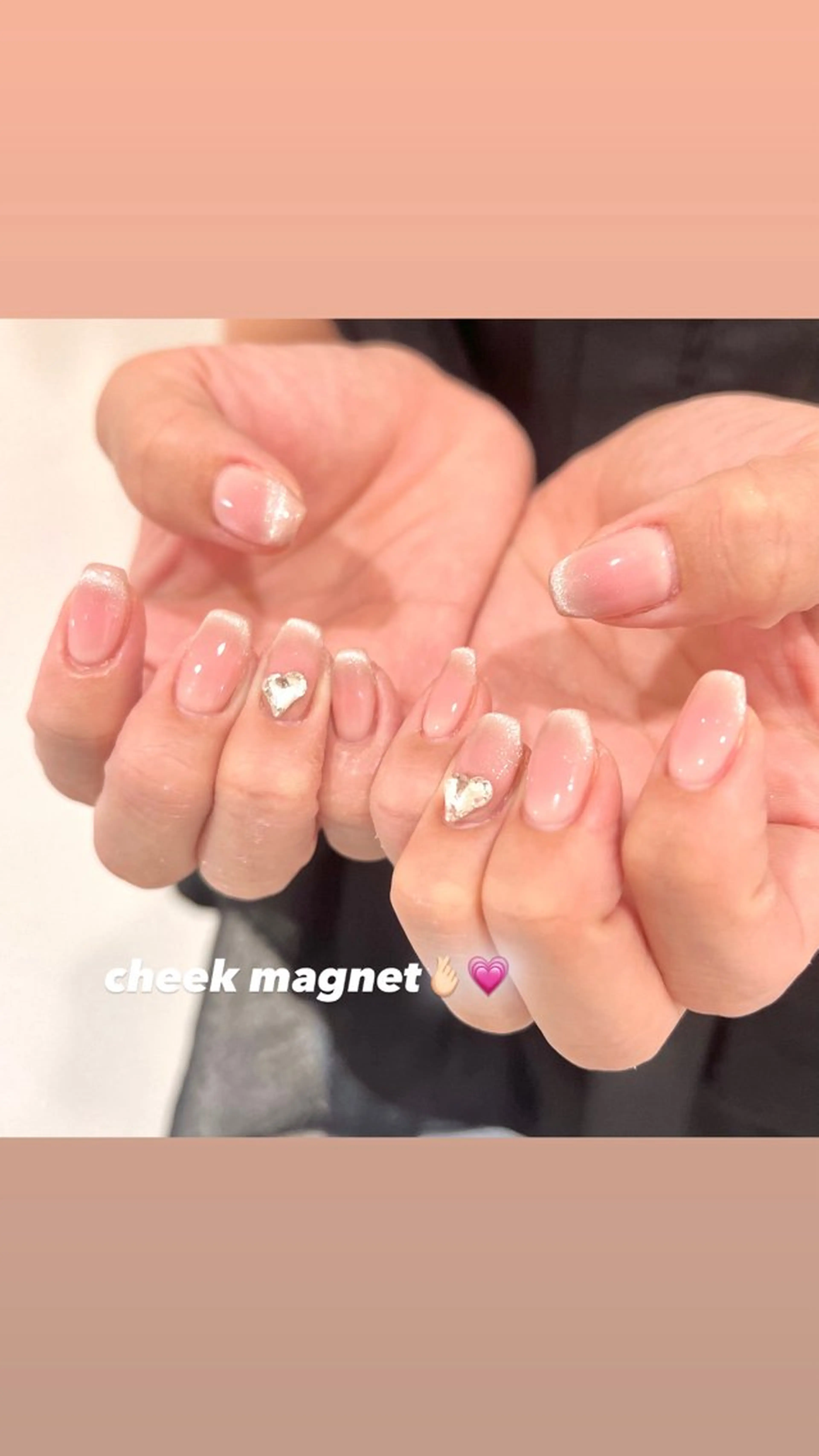 ネイル チークネイル ハート 🎀チーク/ちゅるん 🫧chisa🎀のネイルデザイン