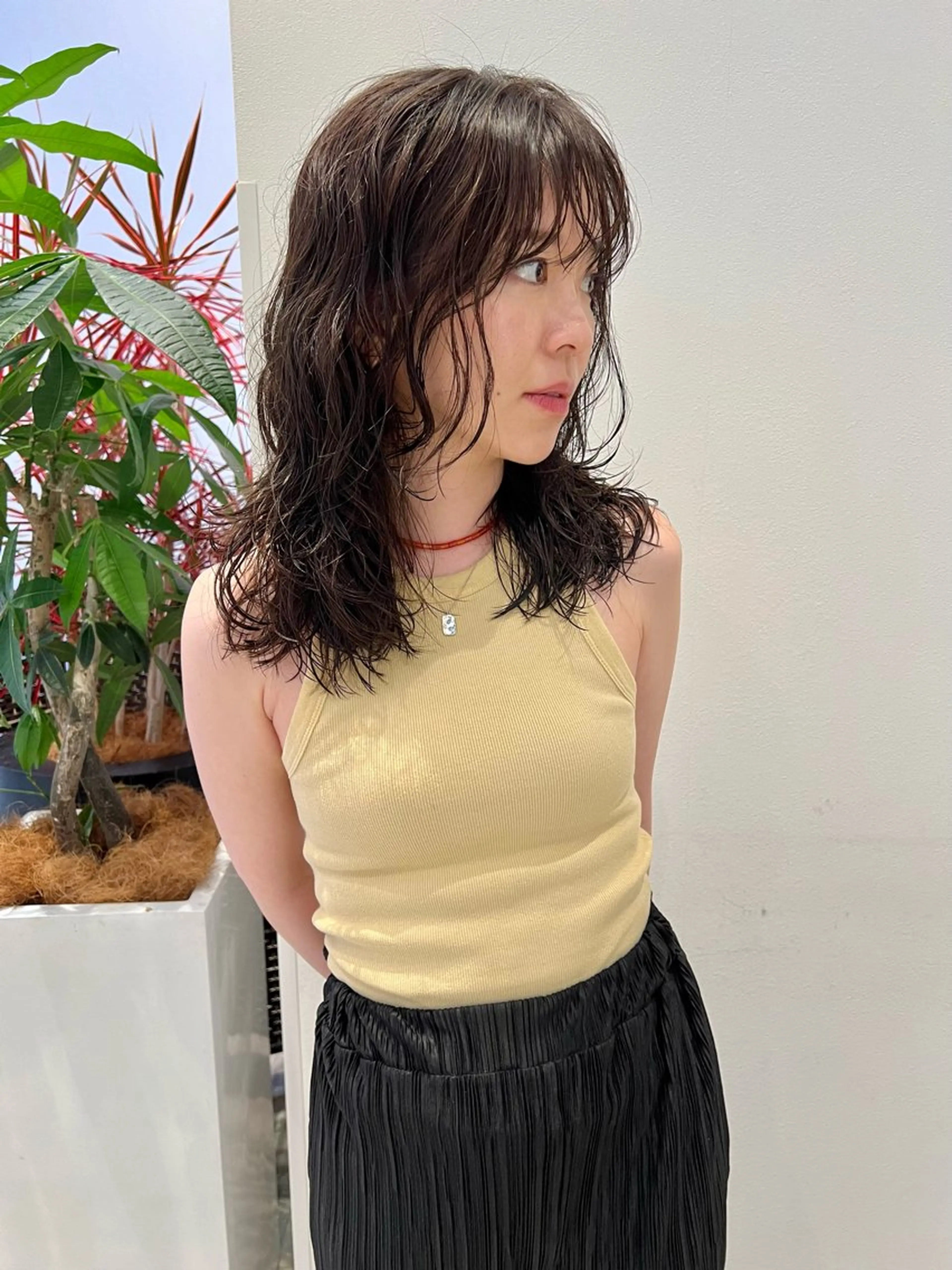 パーマ ウルフカット ニュアンスパーマ ♡ktwoかな /透明感カラーのヘアスタイル