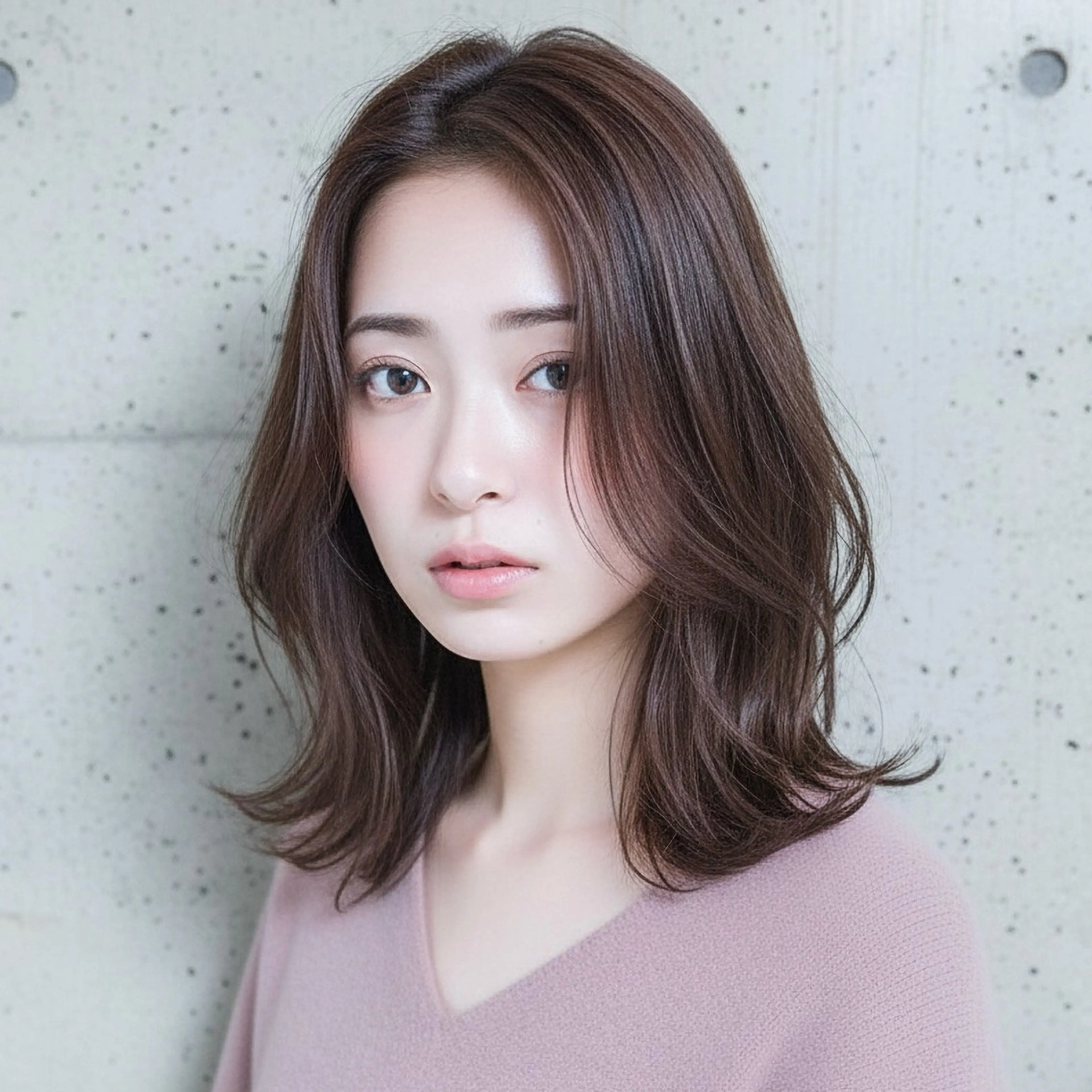 ミディアム カット ヘアカラー ハッシュカット 田窪珠妃のヘアスタイル