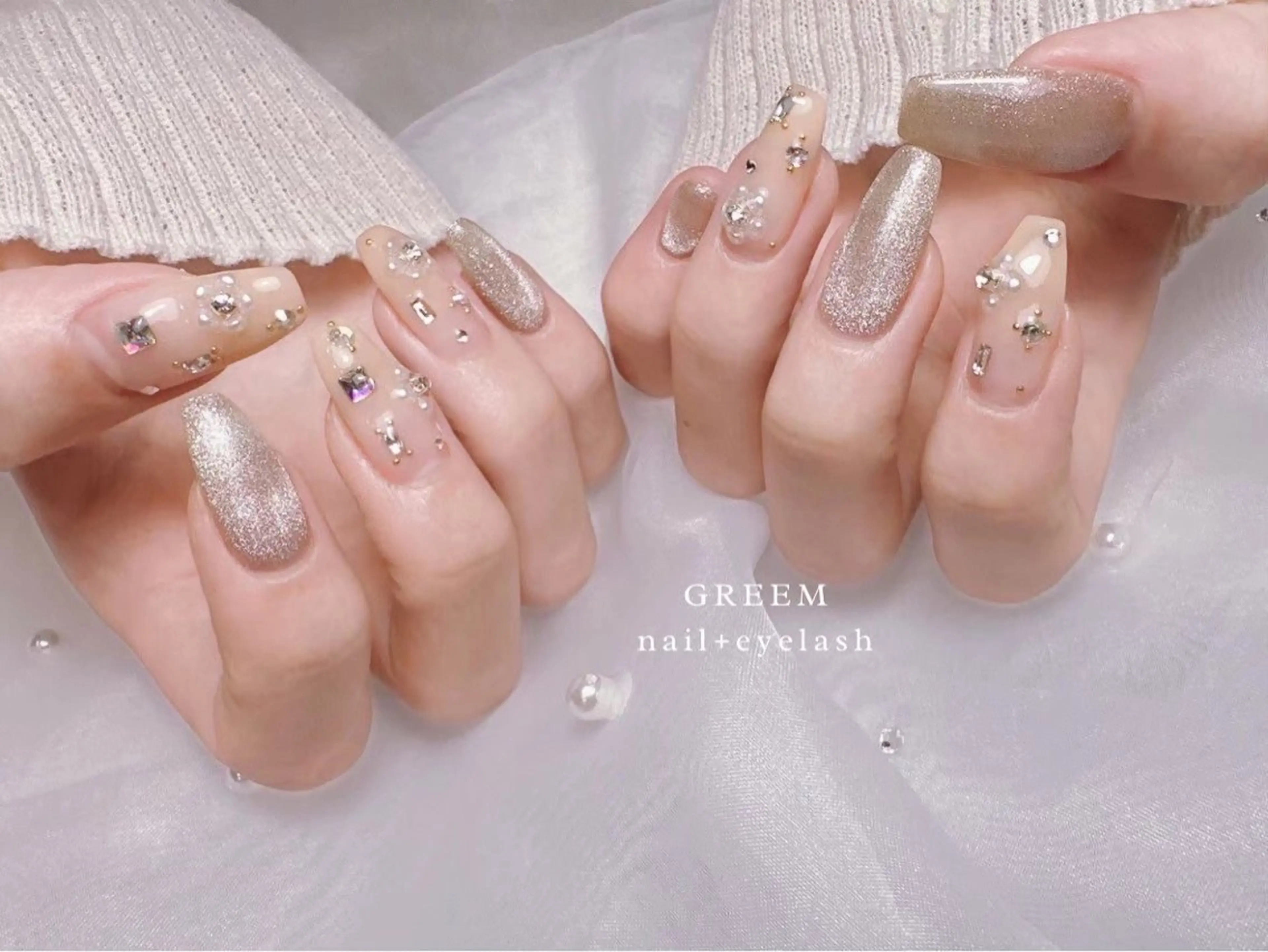 ネイル ゴージャス キラキラネイル マグネットネイル ハンドネイル GREEM グリームのネイルデザイン