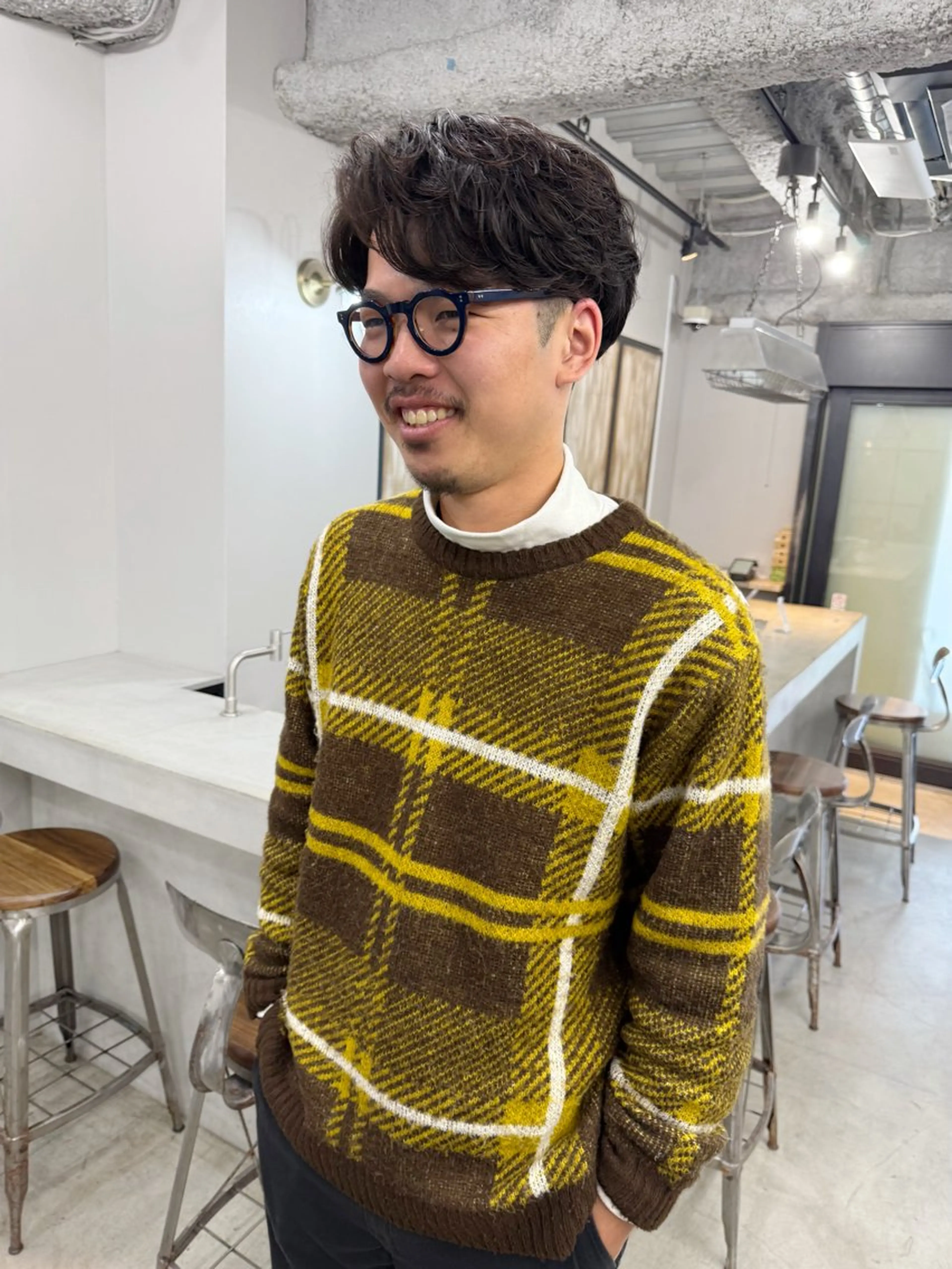 ミディアム カラー パーマ メンズ カット パーマ トリートメント 【毛流れヘア】 人気No.1/ユウキのヘアスタイル