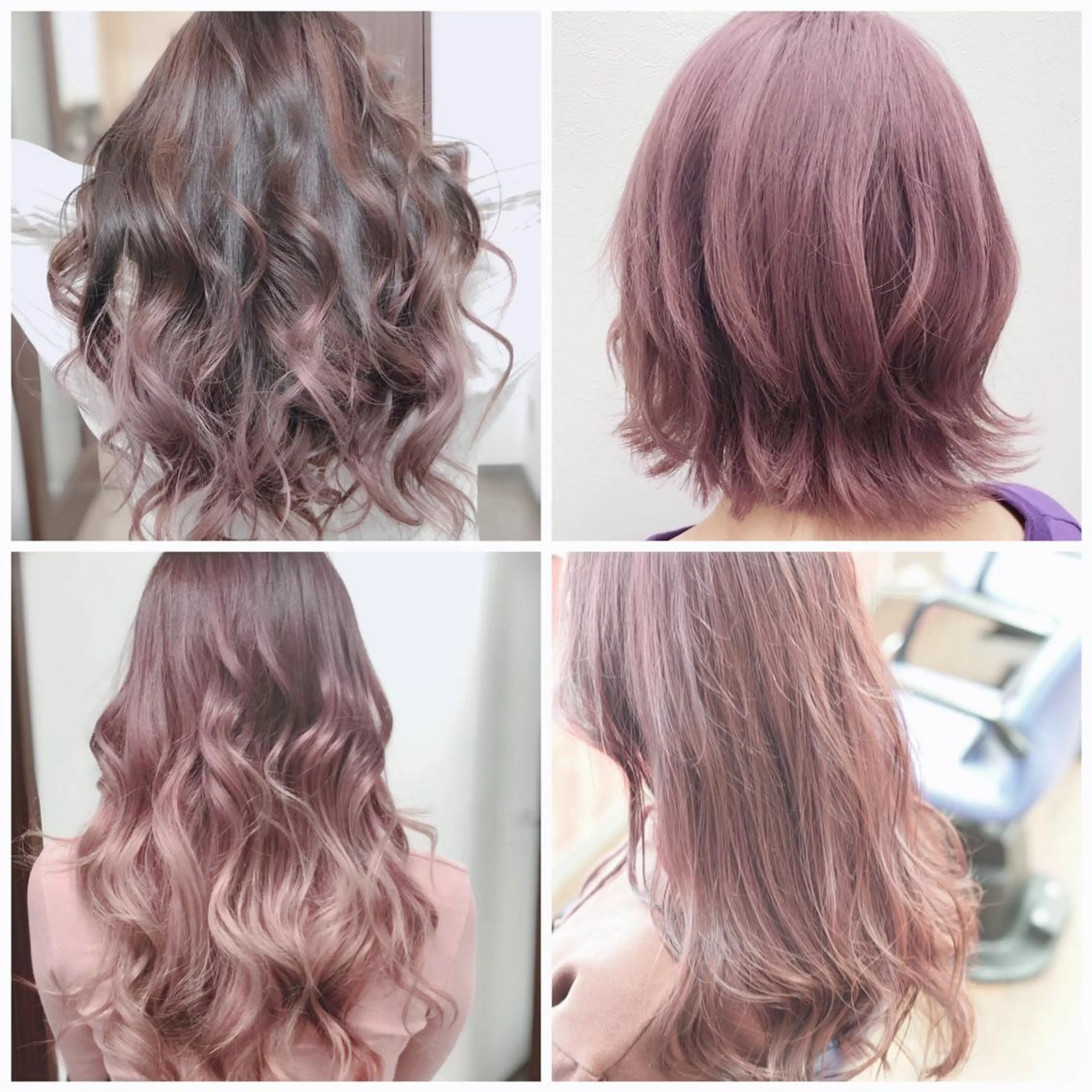 ロング カラー ピンクカラー ヘアカラー トリートメント Crystal 船橋のヘアスタイル