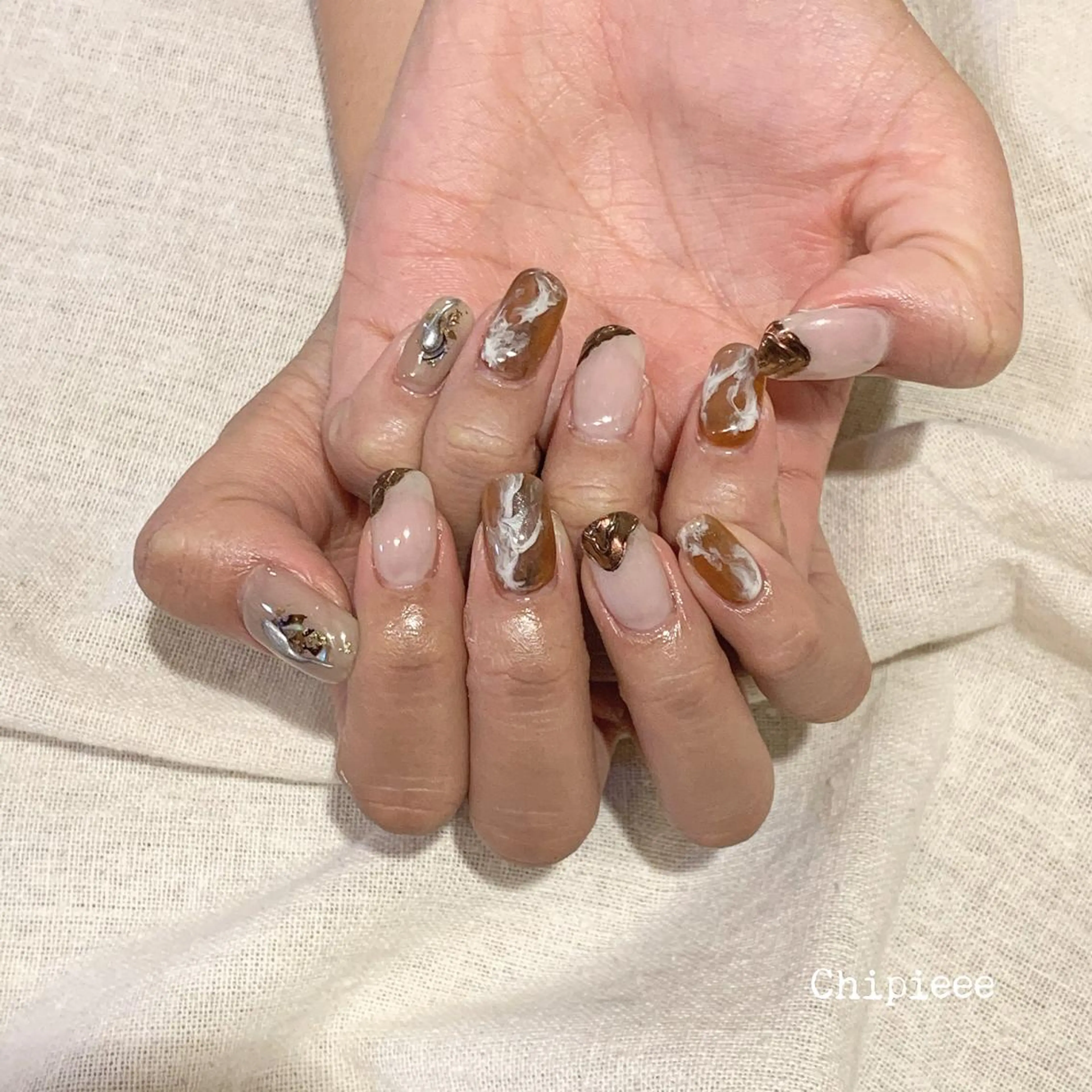 ネイル ブラウン ハンドネイル HiMe .のその他イメージ