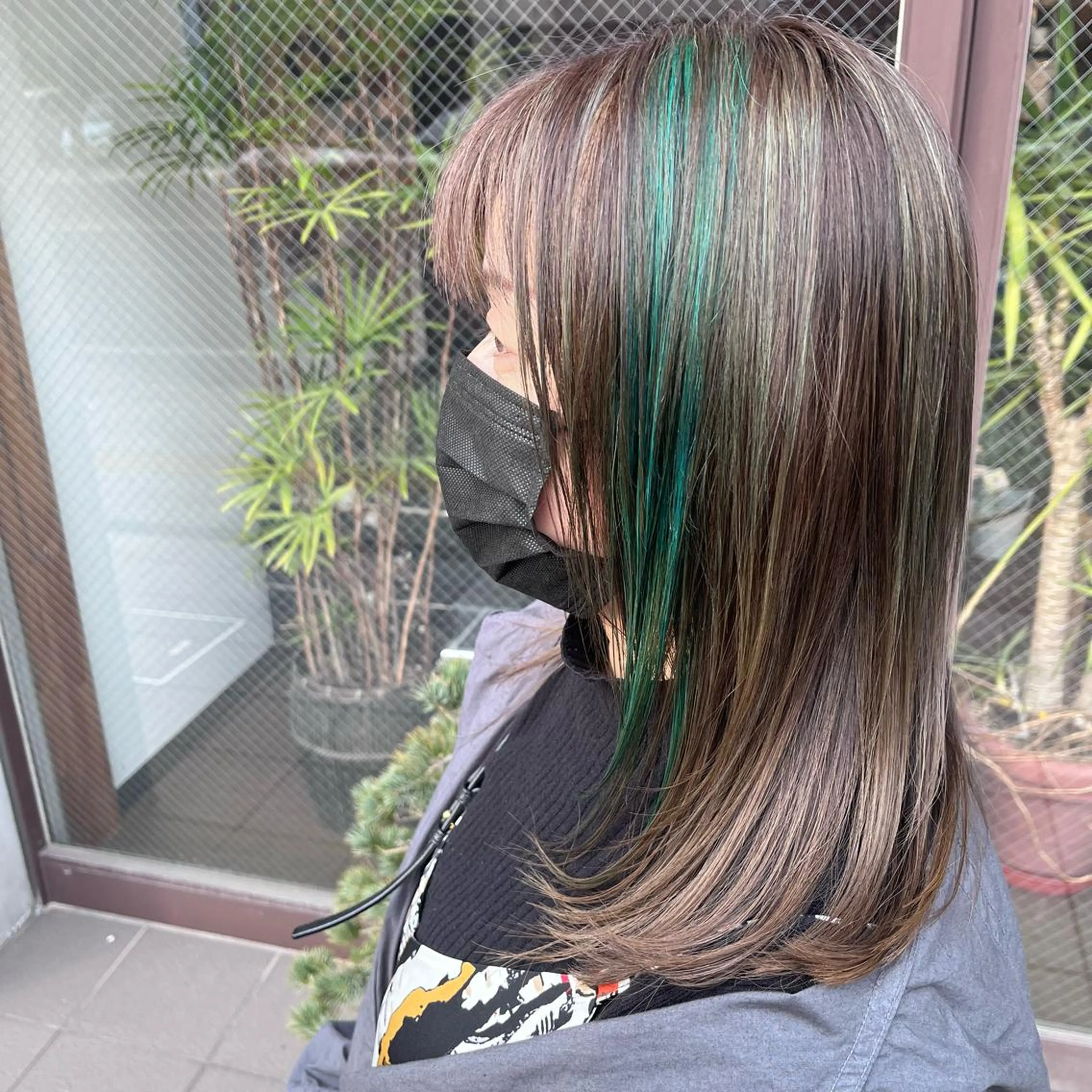 ミディアム ハイライト ヘアカラー トリートメント Glanz hair 坂牛匠のヘアスタイル