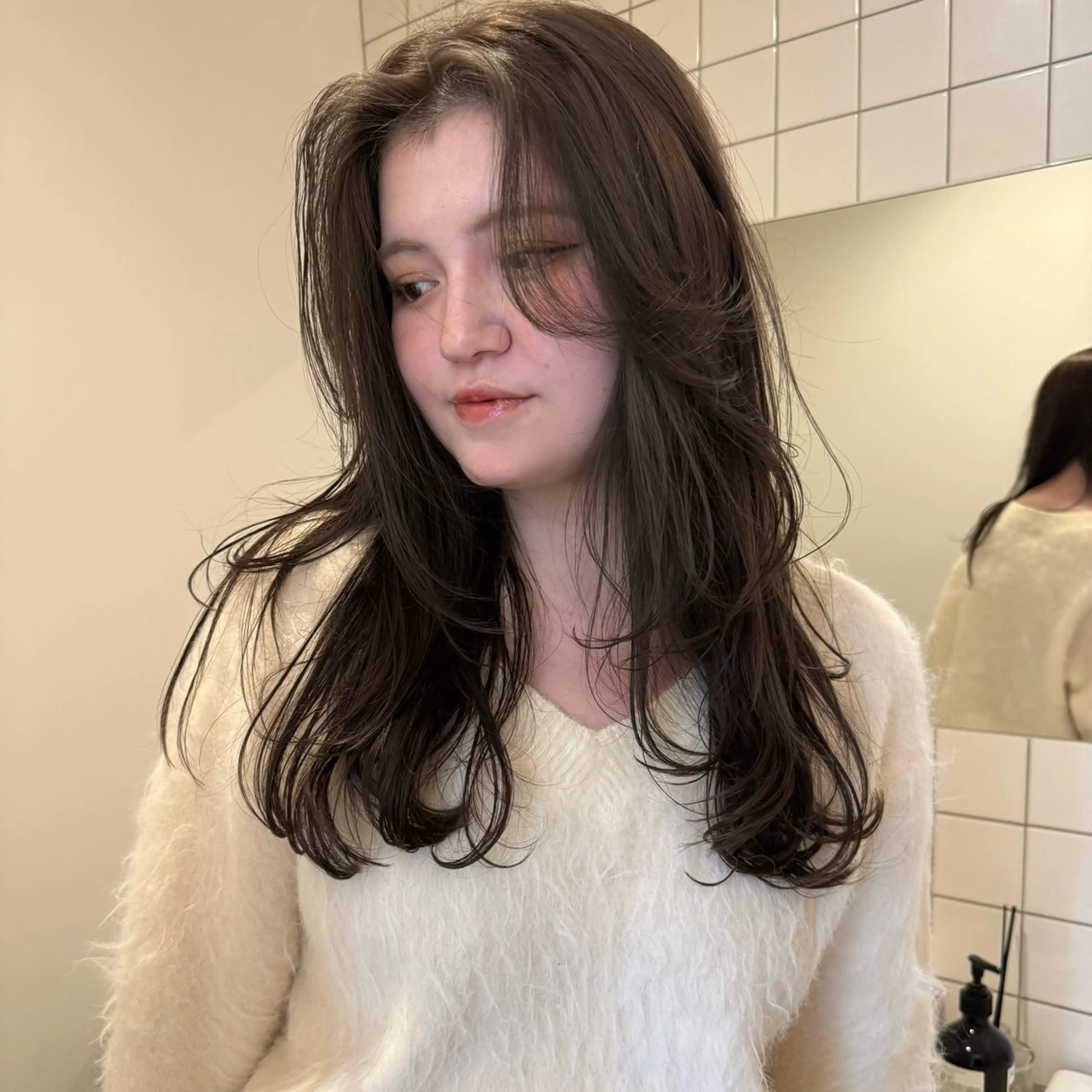 セミロング レイヤーカット ヘアカラー 舟橋耀/ブリーチカラ ー/レイヤーカットのヘアスタイル