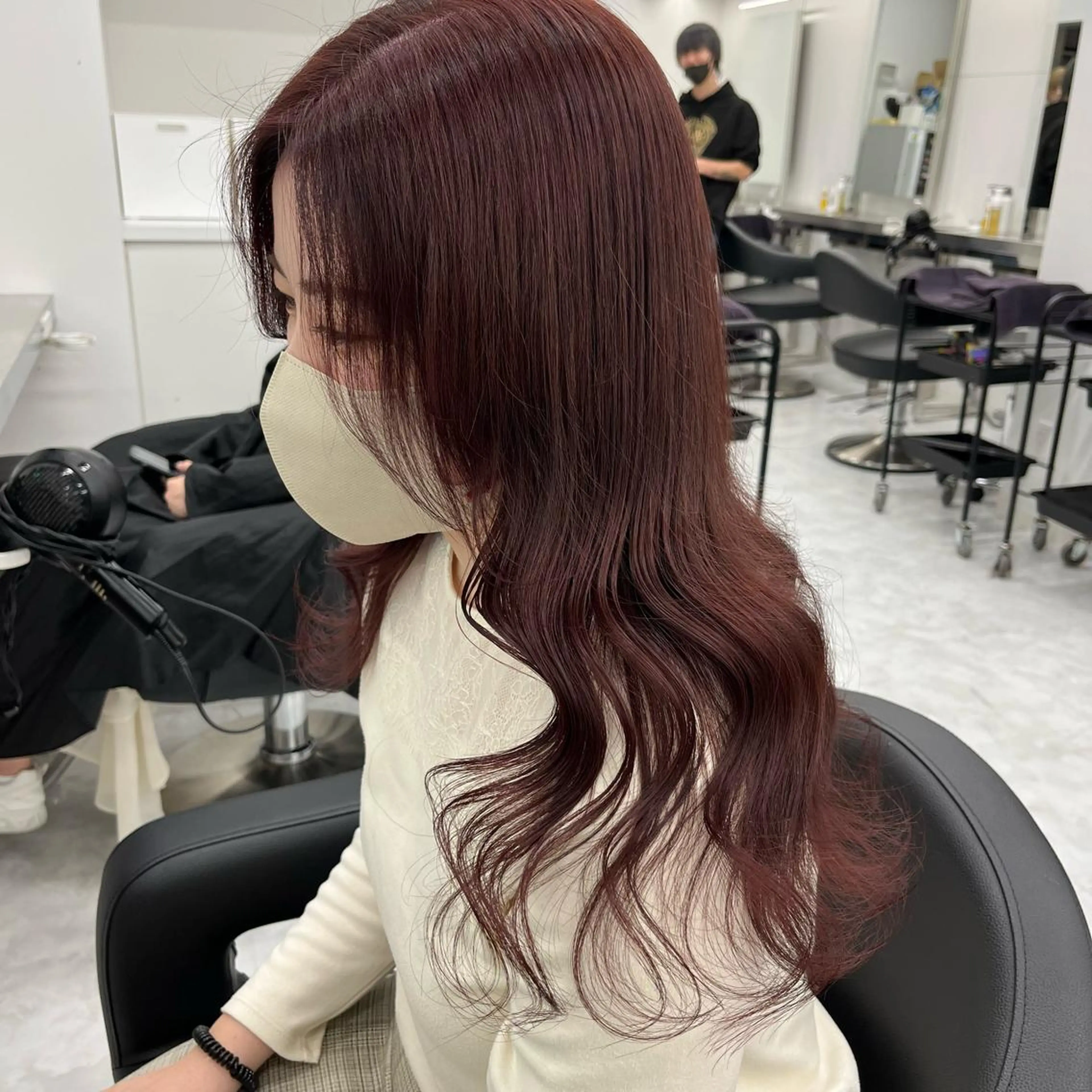 ロング ヘアカラー トリートメント 💗韓国暖色ヘア NO.1💗🪽のヘアスタイル