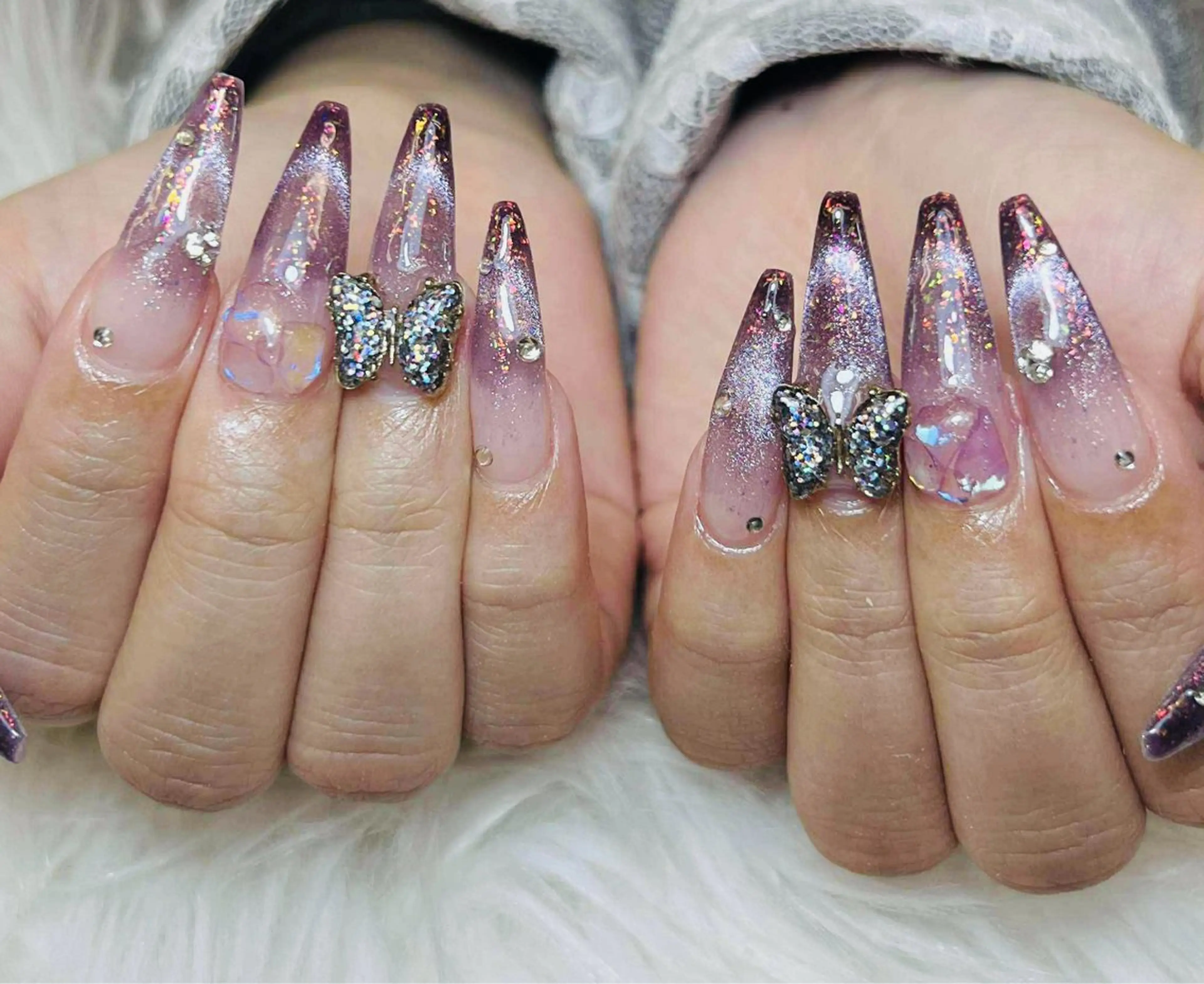 ネイル チークネイル 長さ出し フットネイル マグネットネイル 持ち込み ハンドネイル ANH NAIL ゴテゴテ専門店💎のネイルデザイン