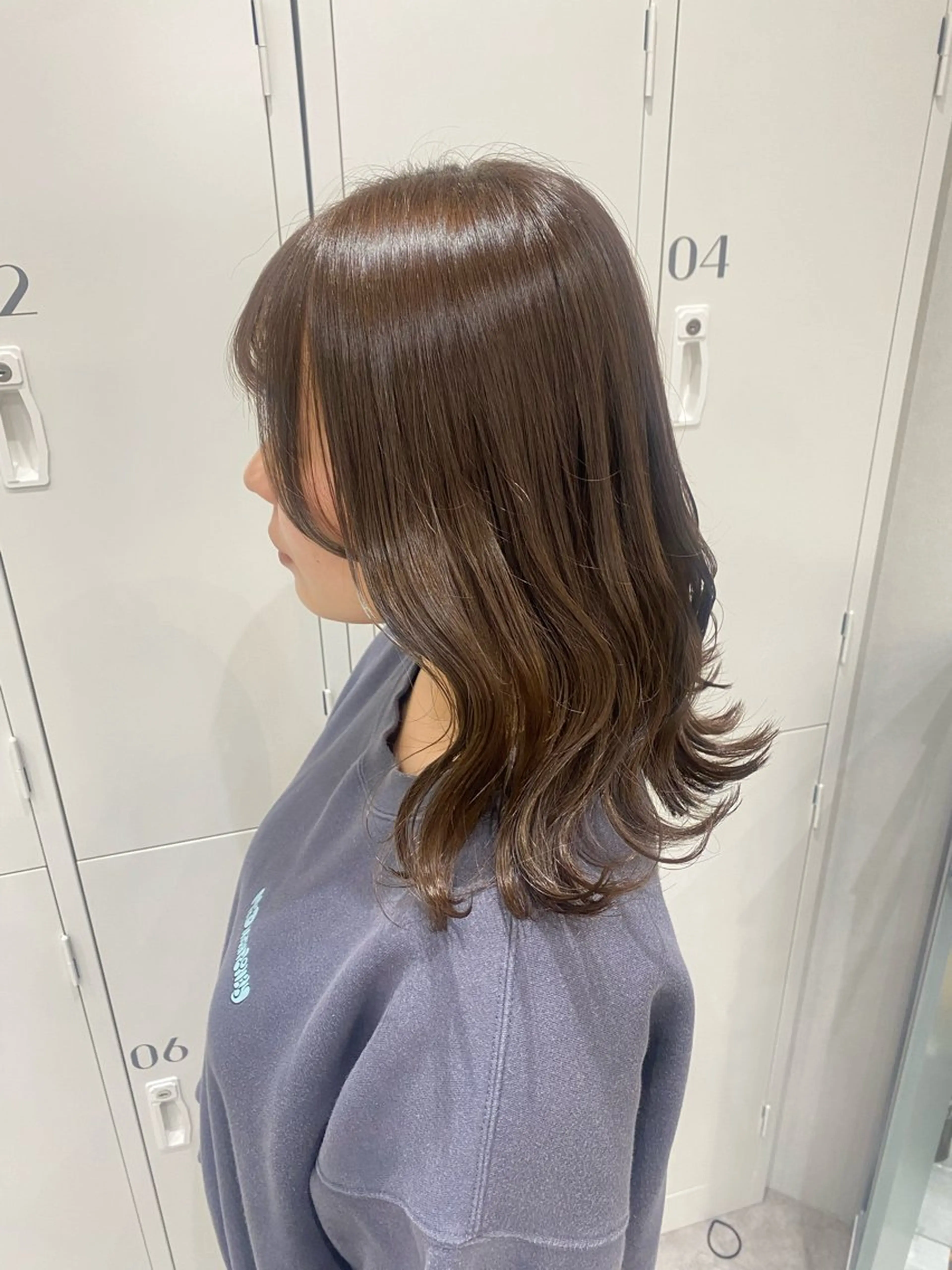 ミディアム カラー ヘアアレンジ ベージュカラー ヘアカラー ボブ /ニュアンス/ satomi🧸💖のヘアスタイル