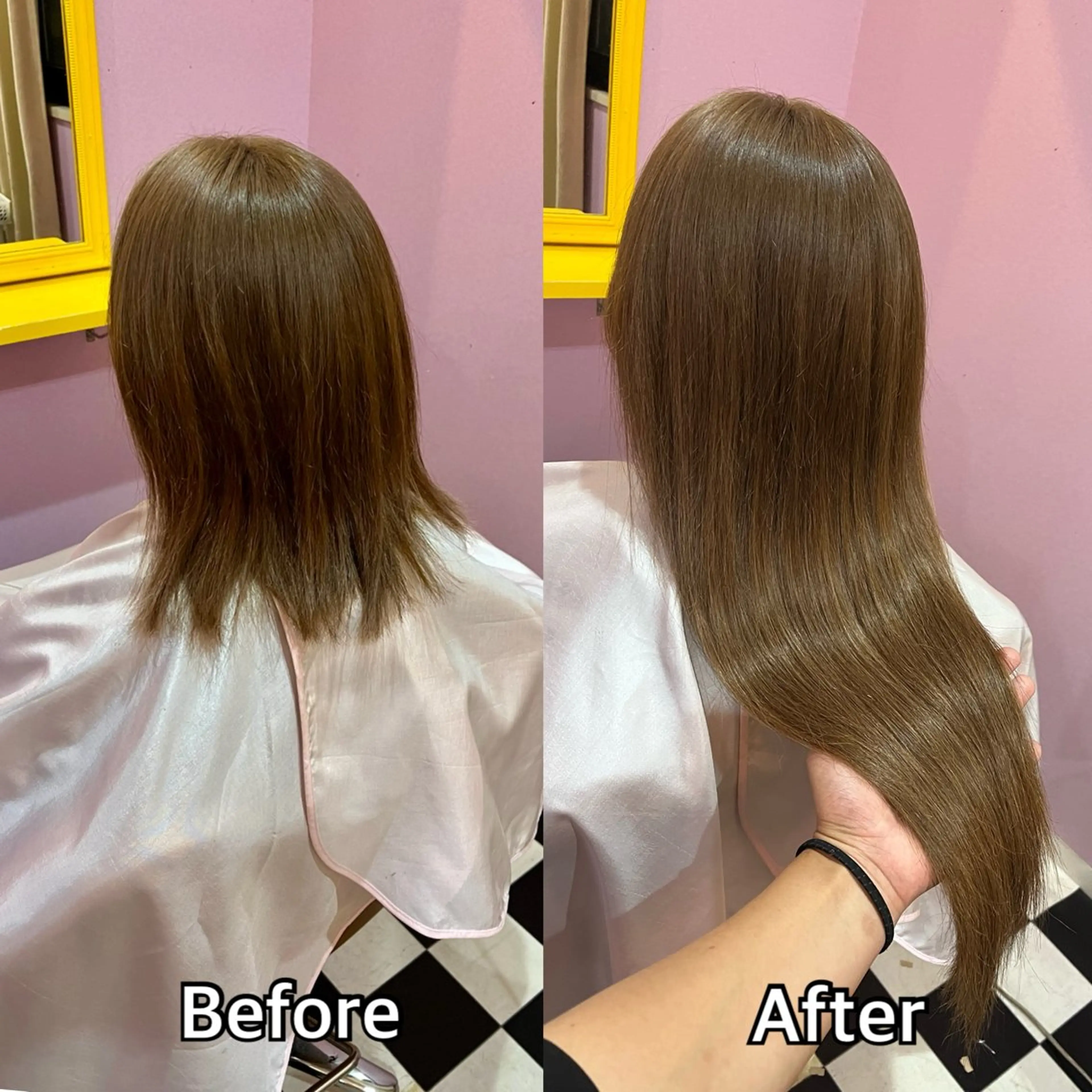 ロング シール＋ちび編み込み エクステ梅田🐨のヘアスタイル