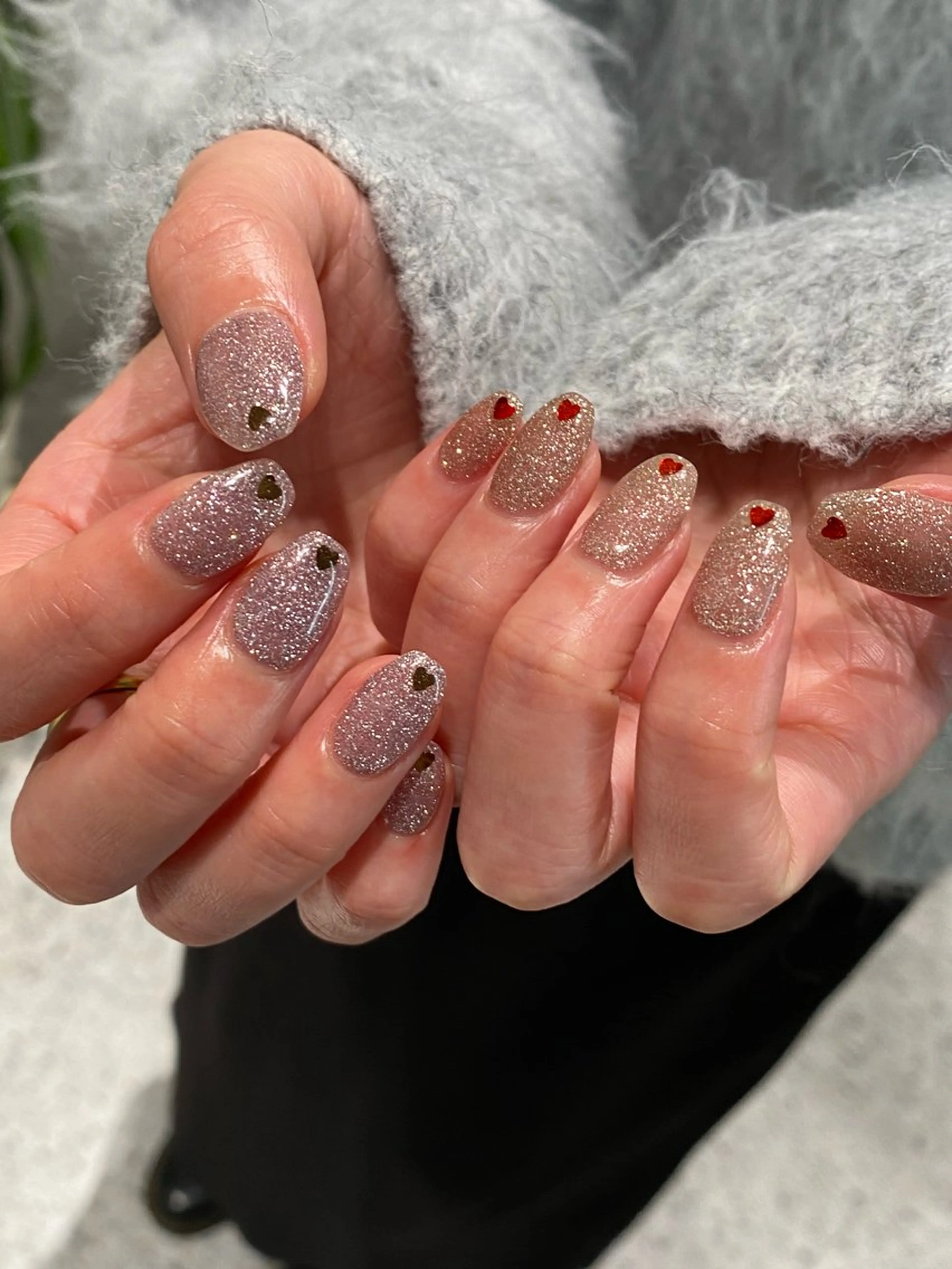 ネイル ハート ハンドネイル Yuriko Omi パラジェル/渋谷のネイルデザイン