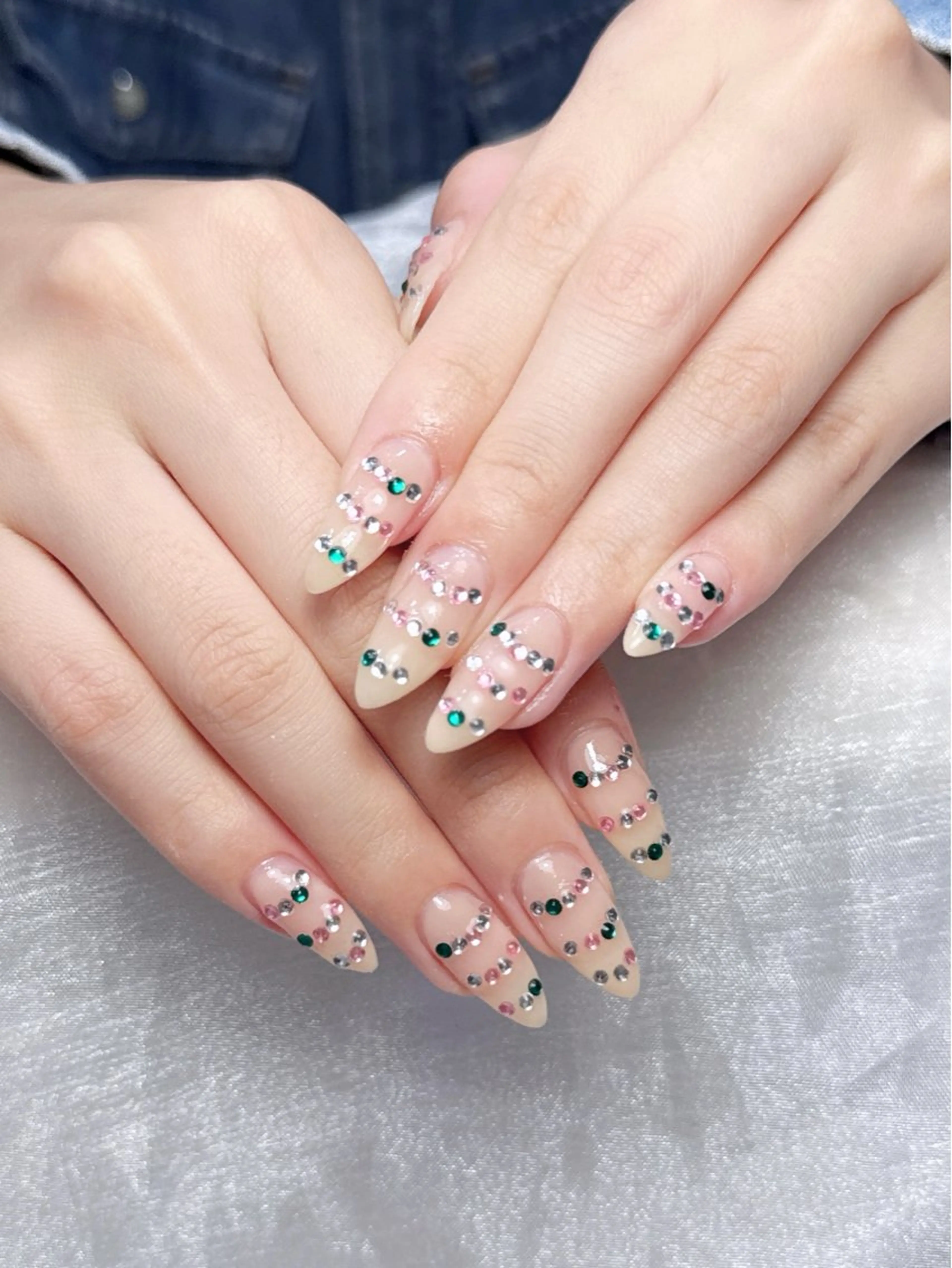 ネイル 韓国ネイル 春ネイル ハンドネイル ちゅるんネイル‎🤍 miyuのネイルデザイン