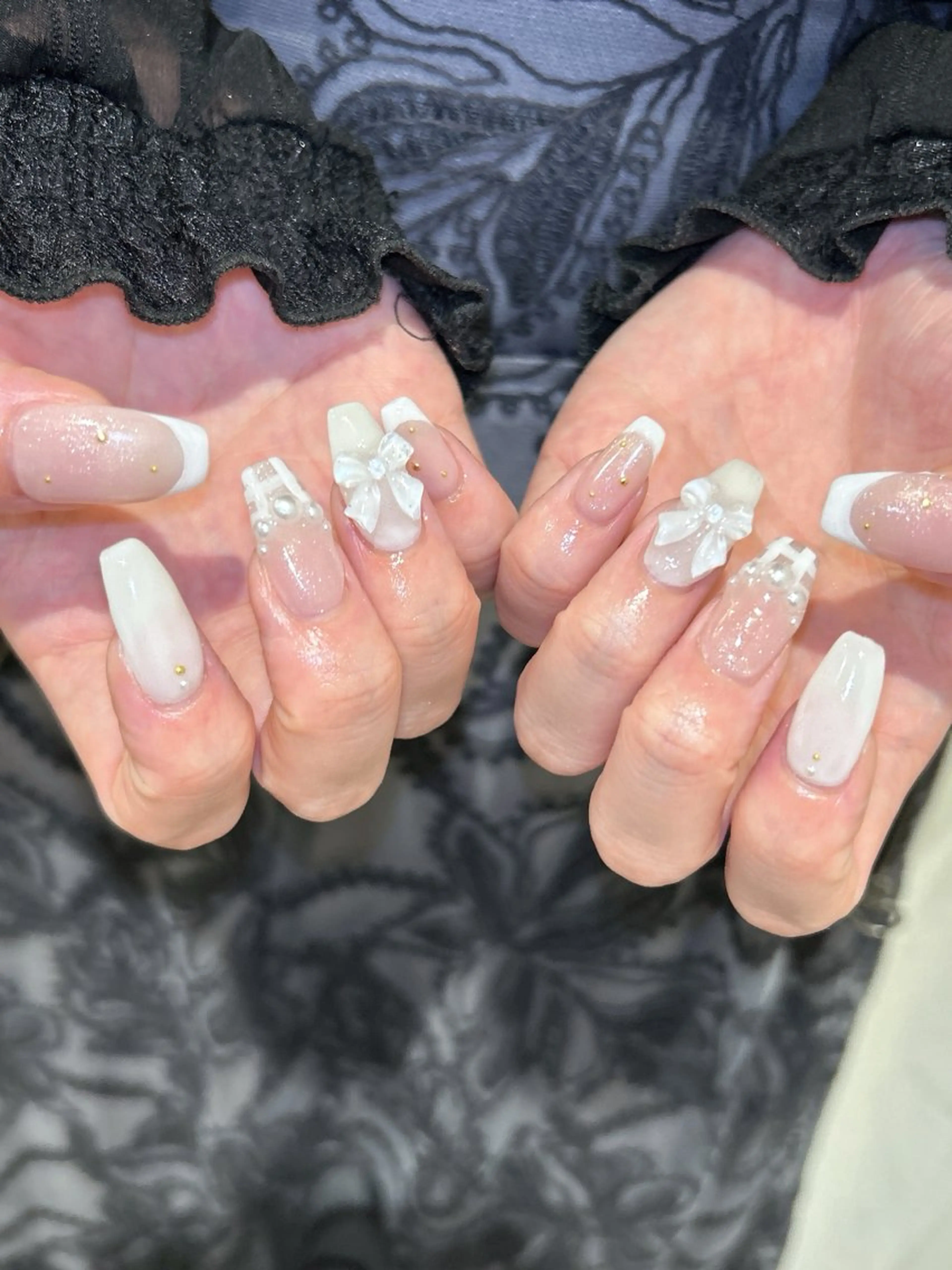 ネイル リボン ハンドネイル フットネイル tote. sumileのネイルデザイン