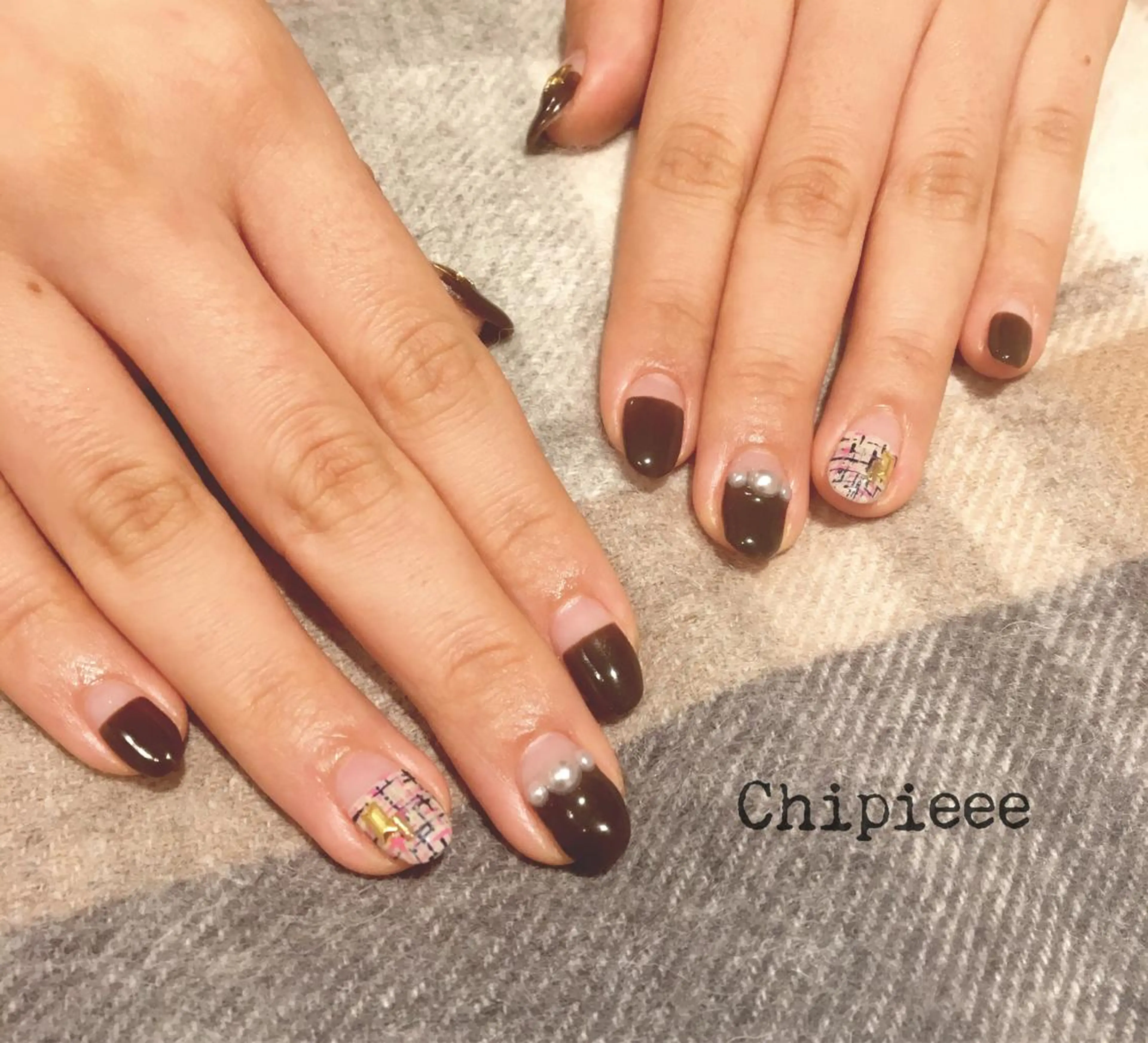 ネイル ストーンネイル revia所属・ERI Nailistのネイルデザイン