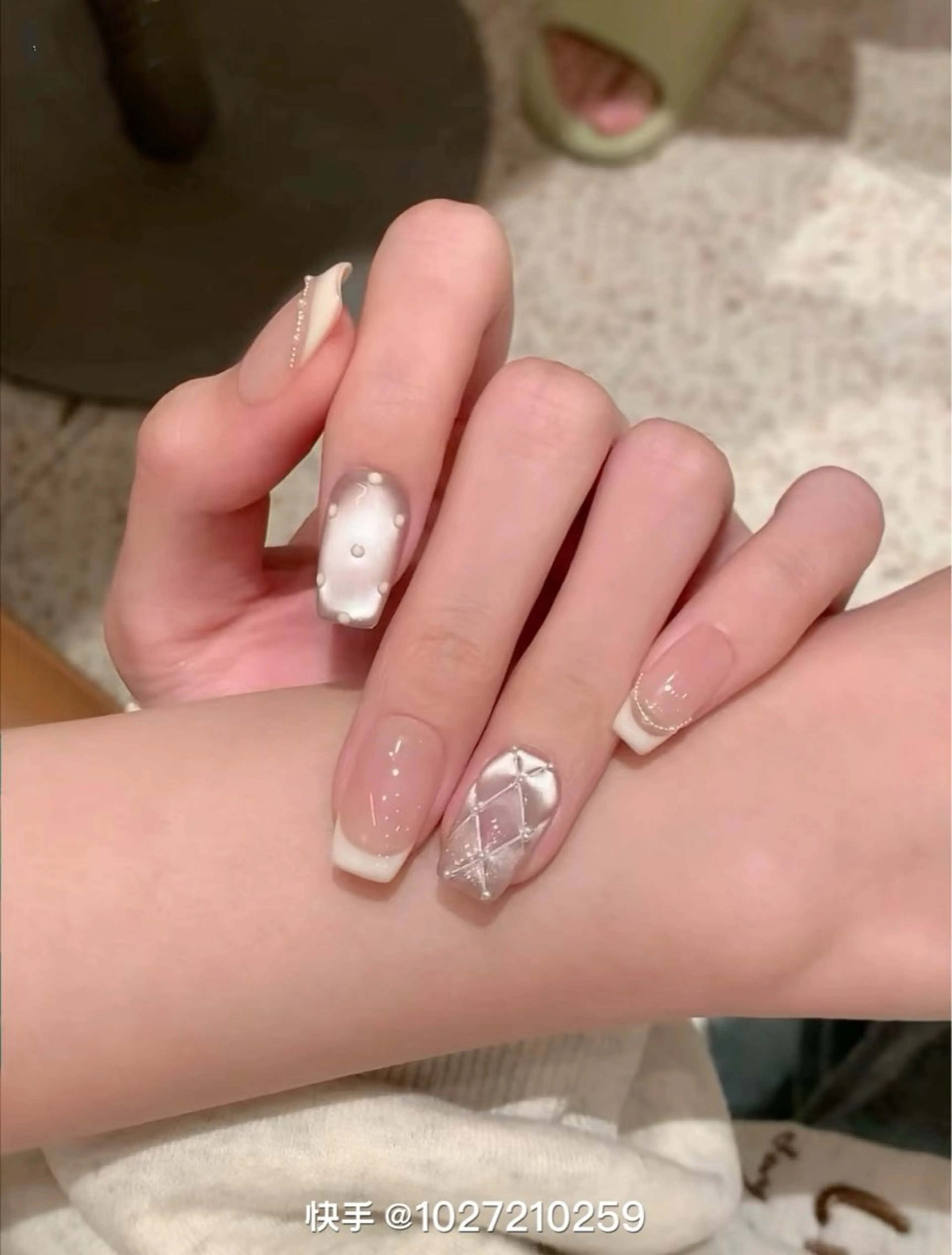 ネイル チークネイル 長さ出し フレンチネイル ガーリー 韓国ネイル sun nail池袋 モデル募集のネイルデザイン