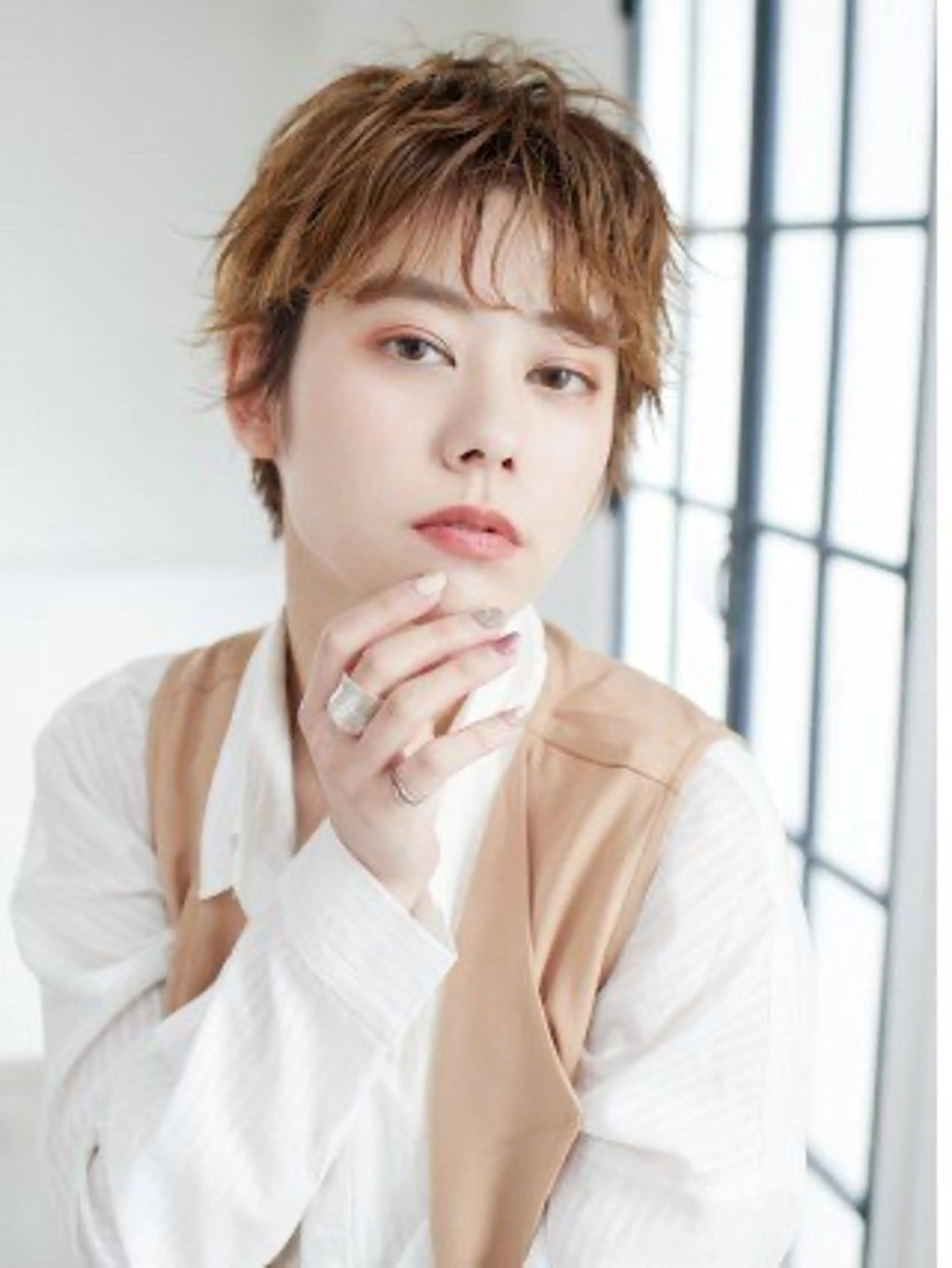 ショート カラー パーマ 丸みショート ボブ ショートヘア 小顔カット 縮毛矯正 💎ハイライトカラー /髪質改善カラー💎のヘアスタイル