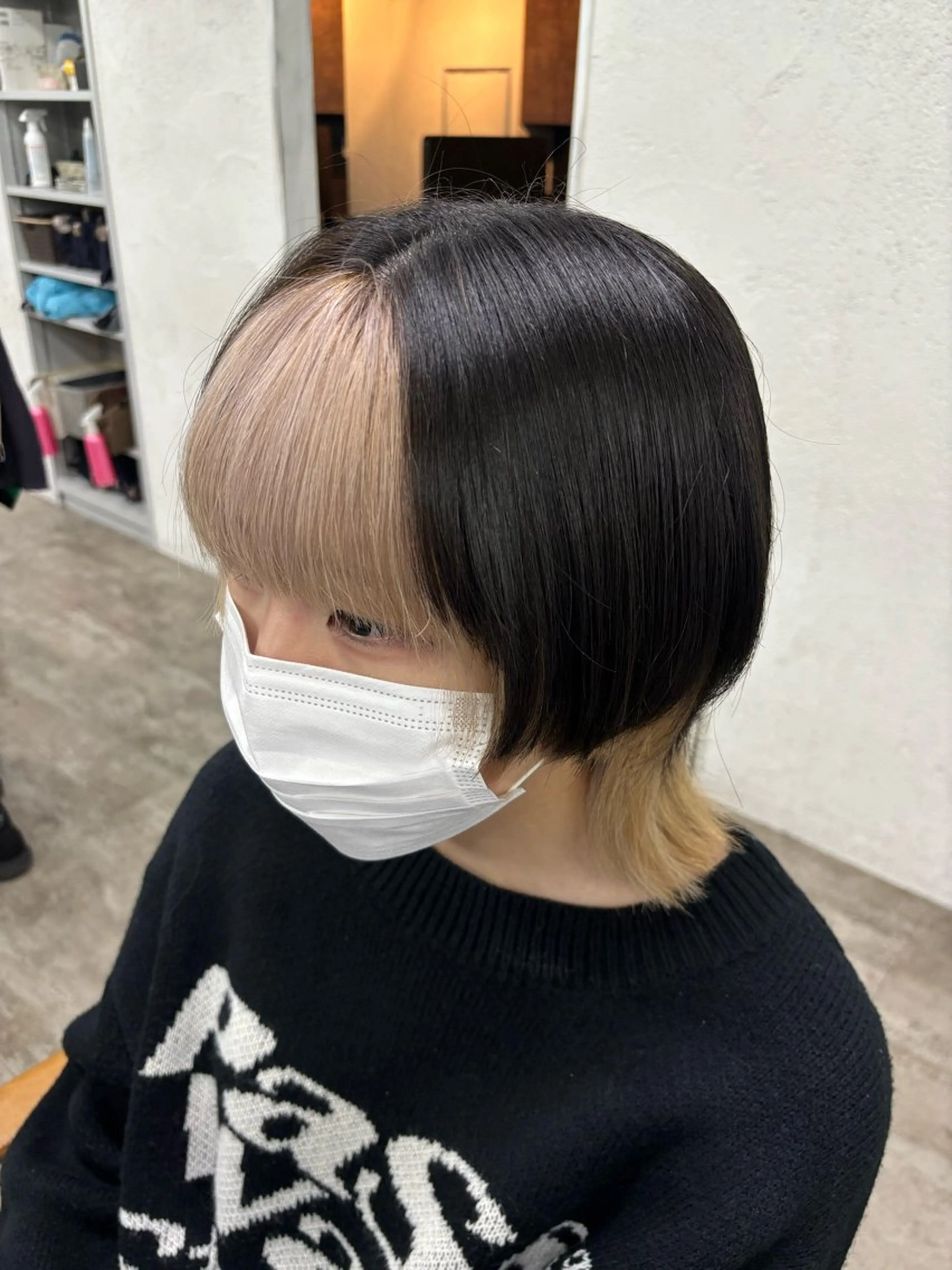 セミロング カラー カット ヘアカラー トリートメント ヘッドスパ ヘアセット ️韓国ヘア／レイヤー カットYūka❤️のヘアスタイル