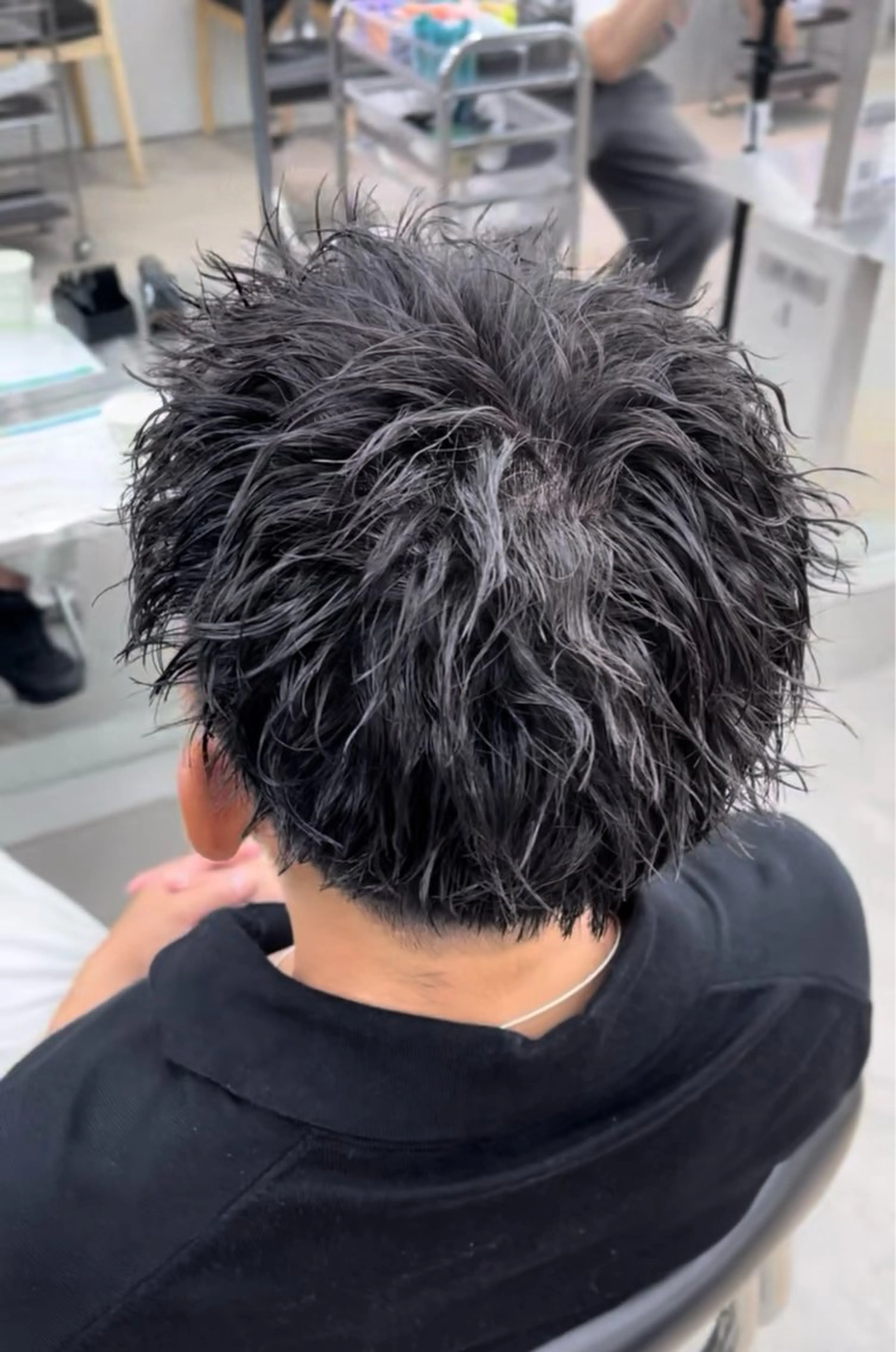 【ミニモ限定価格🔥】【短髪直毛でも無造作に髪の毛を動かしたい方向け🦔🌀】カット➕短髪パーマ🌀(ピンパーマ/短髪の写真