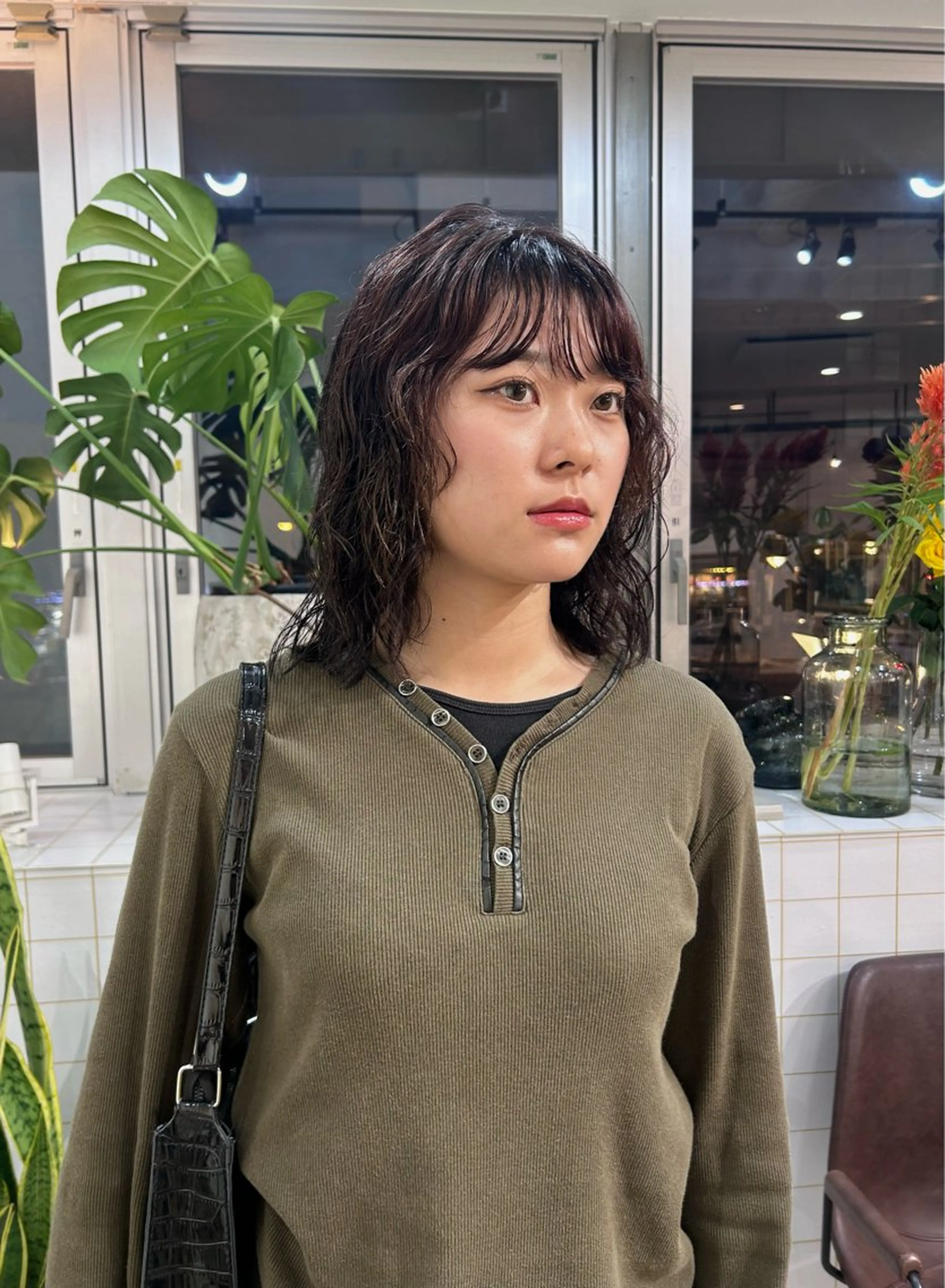ミディアム パーマ みうら ありさのヘアスタイル