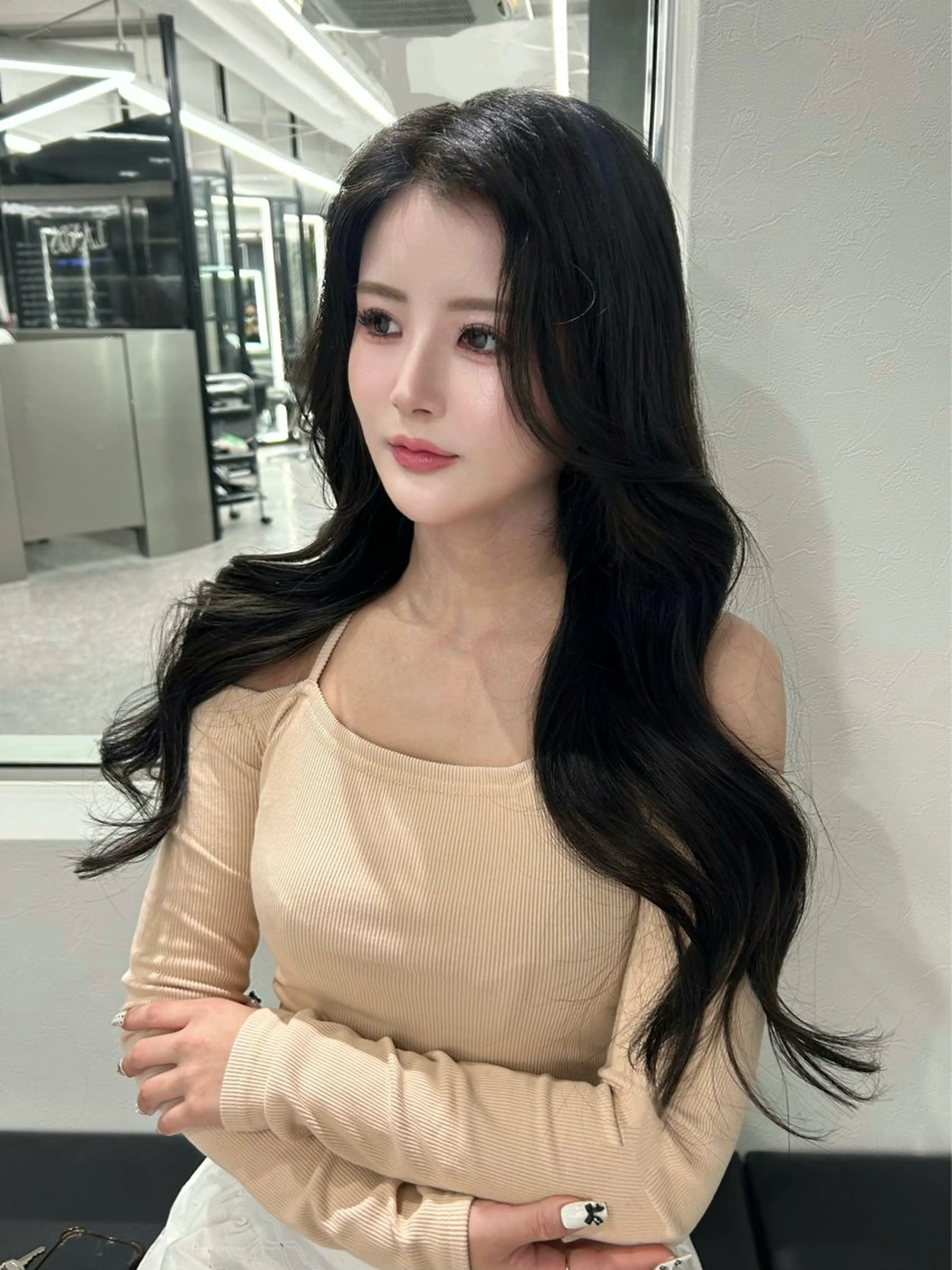 ロング エクステ nanaka 🤍韓国ワンホンヘアのヘアスタイル