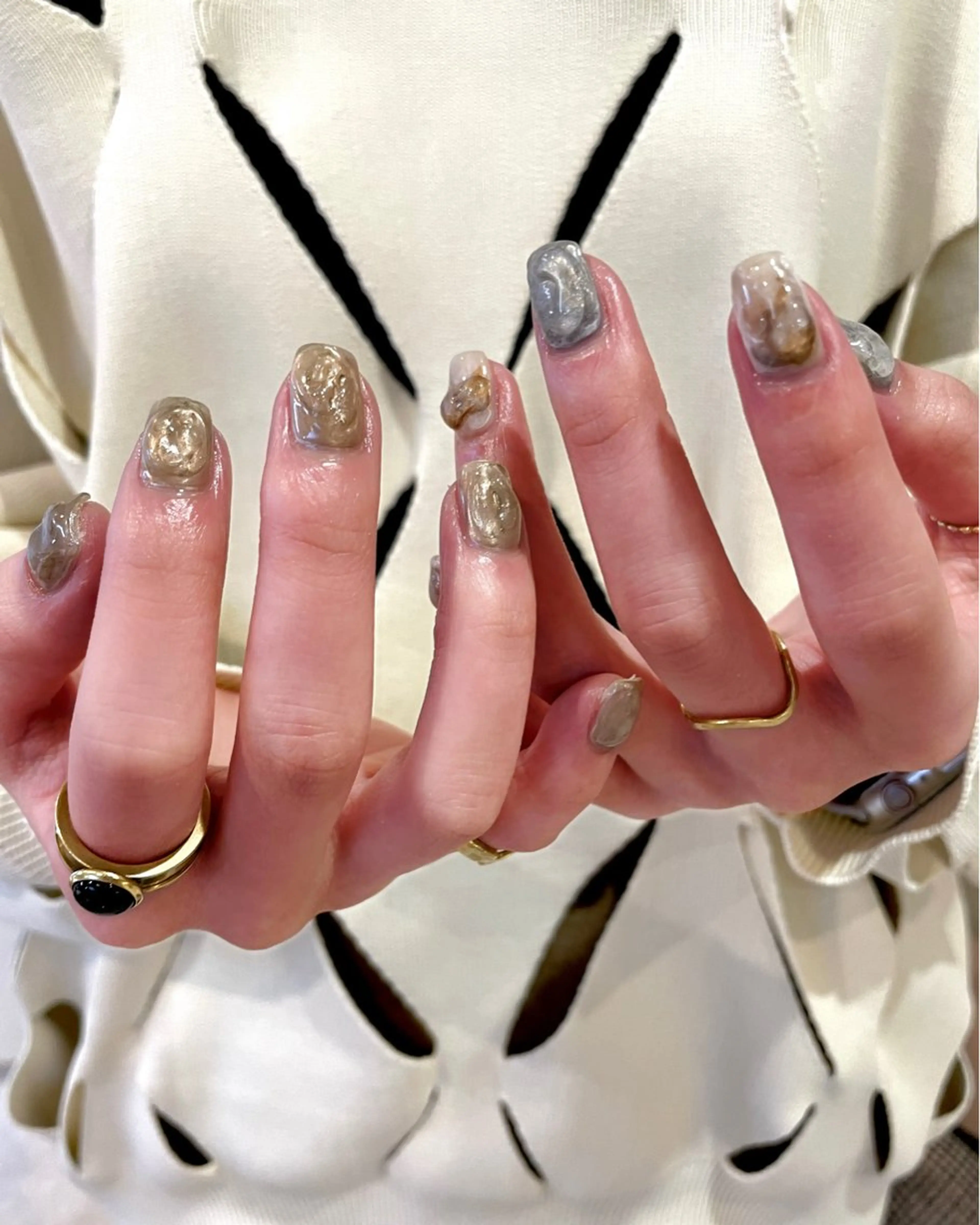 ネイル ニュアンスネイル ハンドネイル "achoe" コエ HARUNAのネイルデザイン