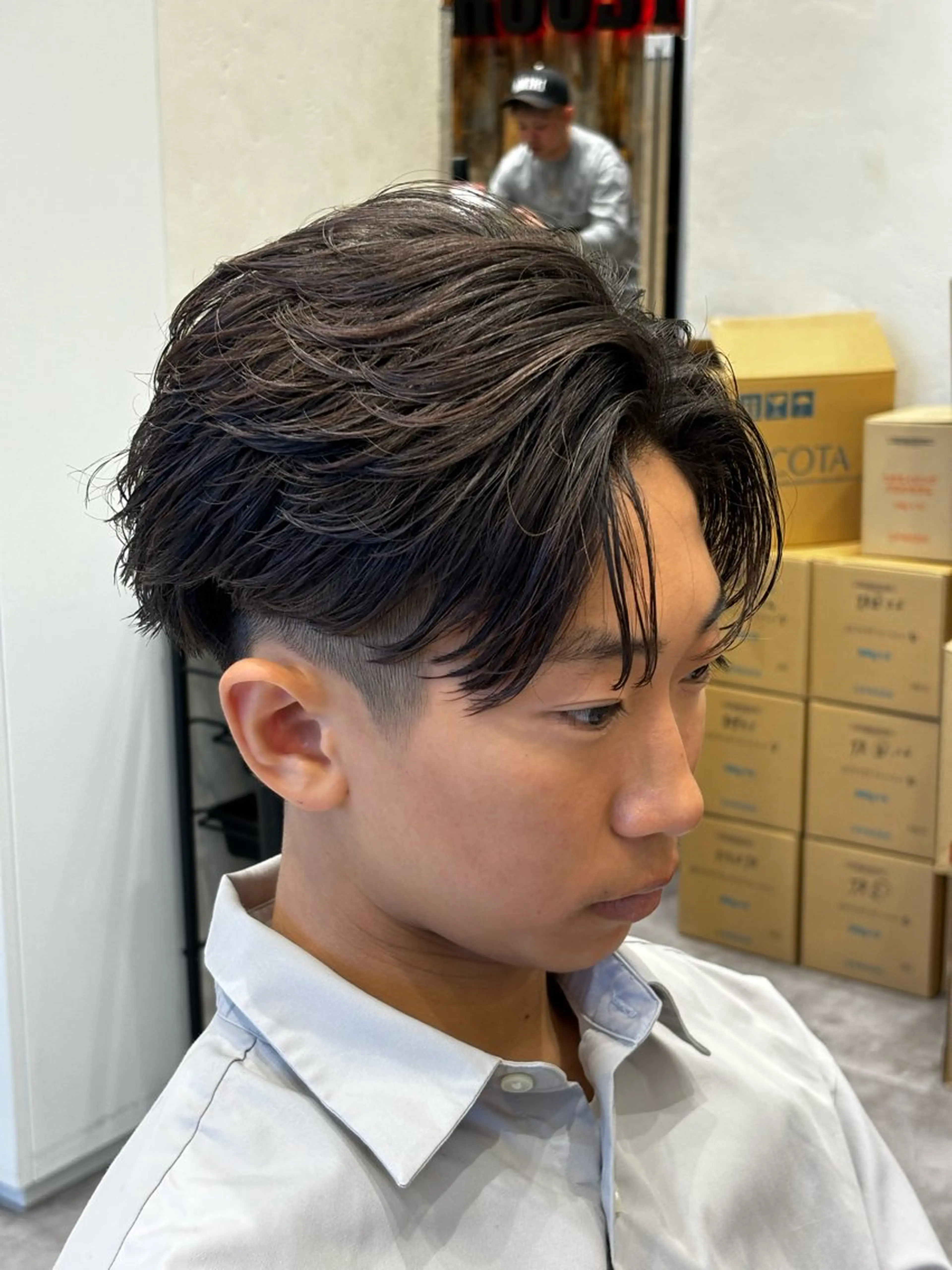 ショート パーマ メンズ フェザーパーマ メンズパーマ カット パーマ mikuto メンズ/パーマのヘアスタイル