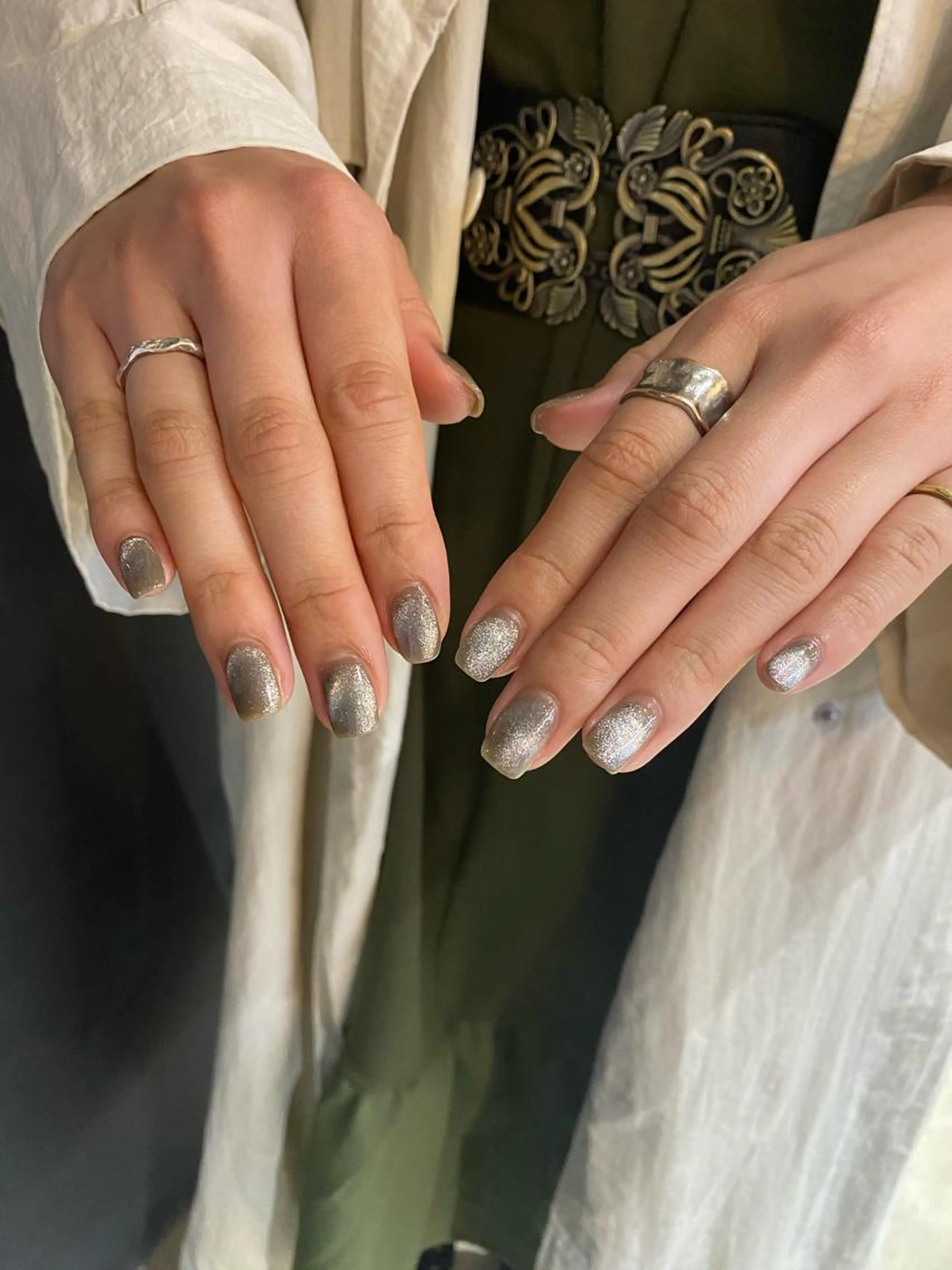 🌙パラジェル🌙 マグネットネイル 🪡(オフ有)¥4800土日祝+1000円※サンプルから選んでいただきます◎の写真