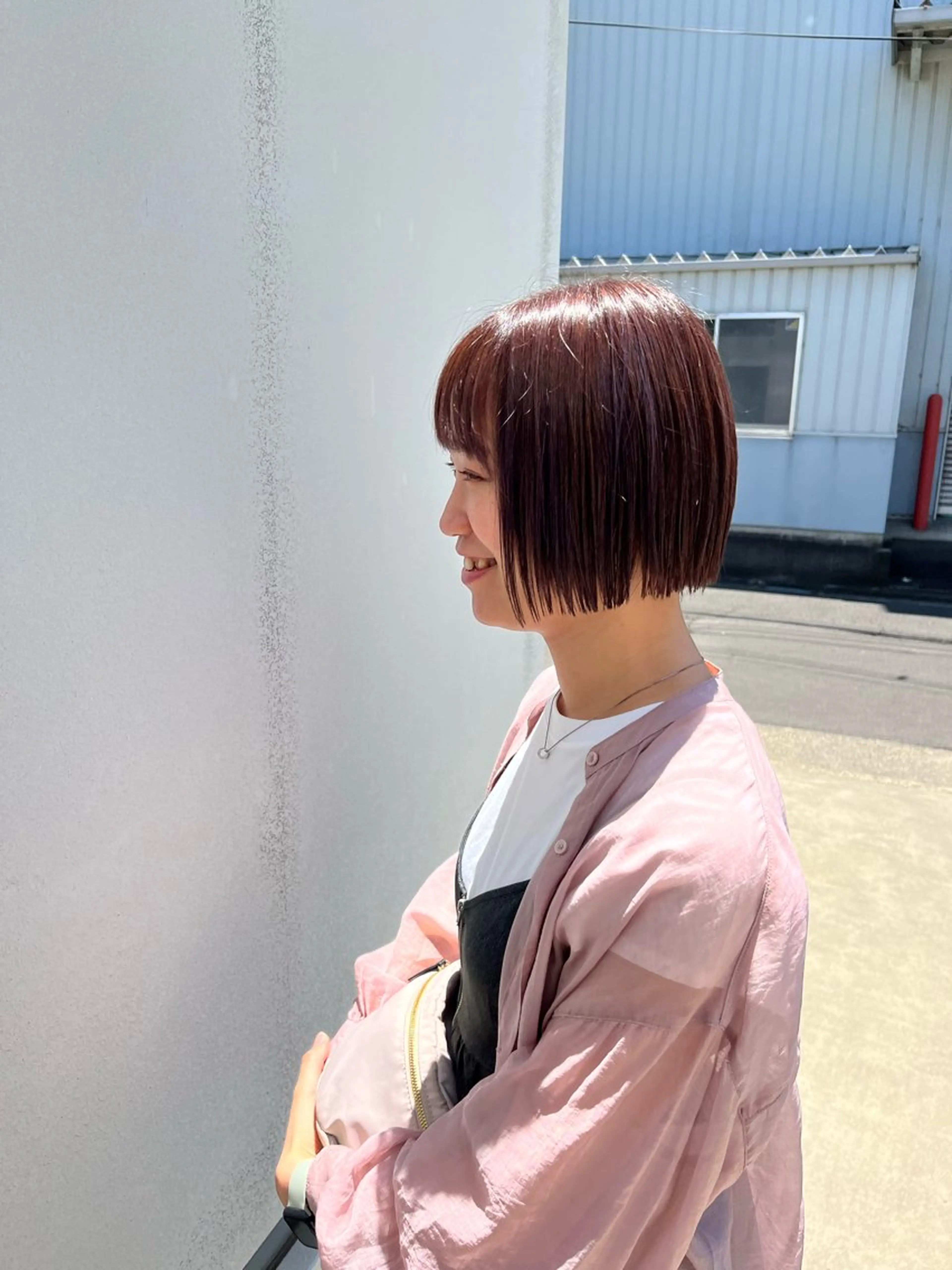 ショート カラー ラベンダーカラー ボブ 松岡 アユミ  berryのマツエク・マツパデザイン