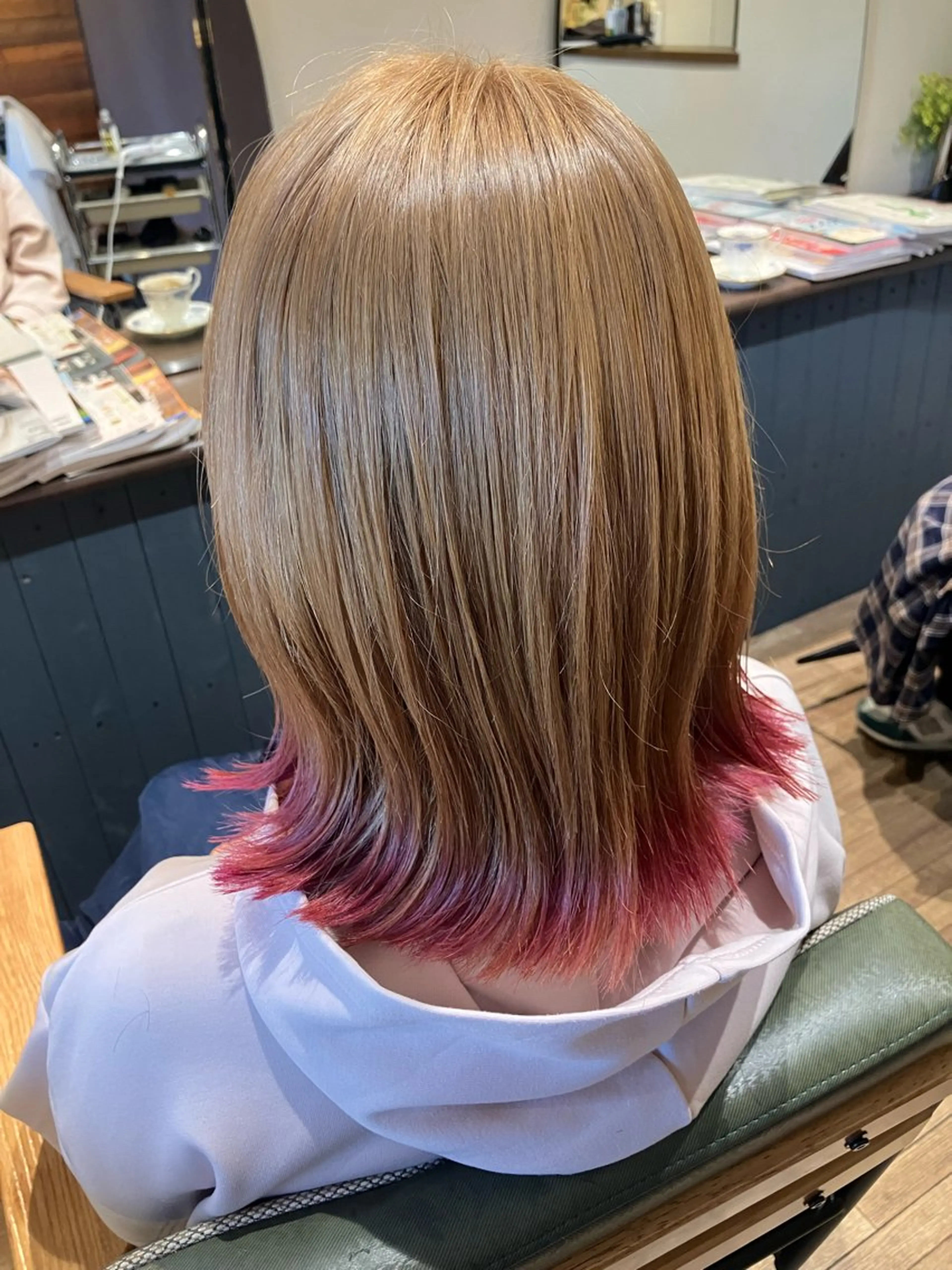 ミディアム カラー ダブルカラー Ray hair 春日部のヘアスタイル