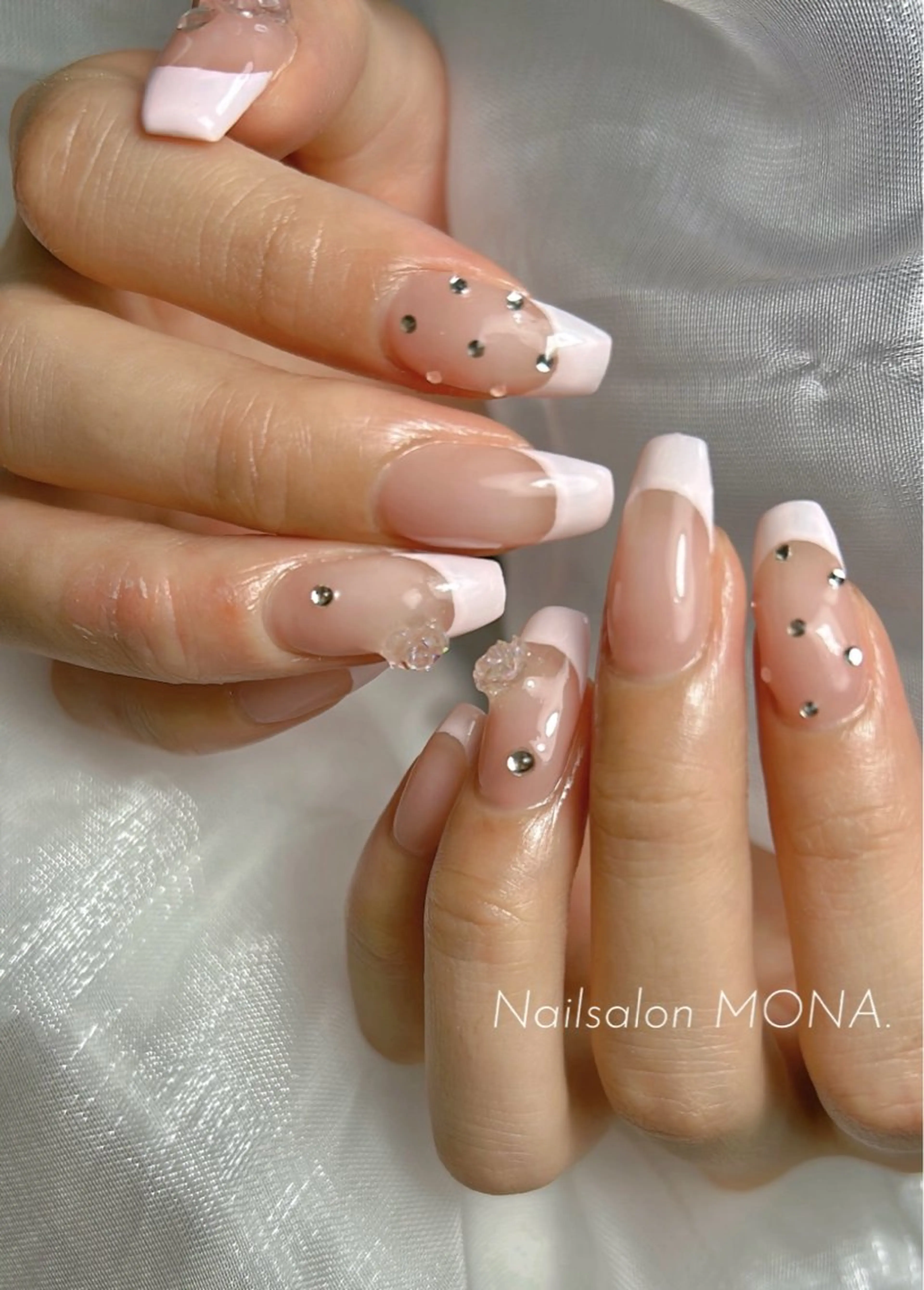 ネイル フレンチネイル パステルネイル ピンク ハンドネイル Nailsalon MONA.のネイルデザイン