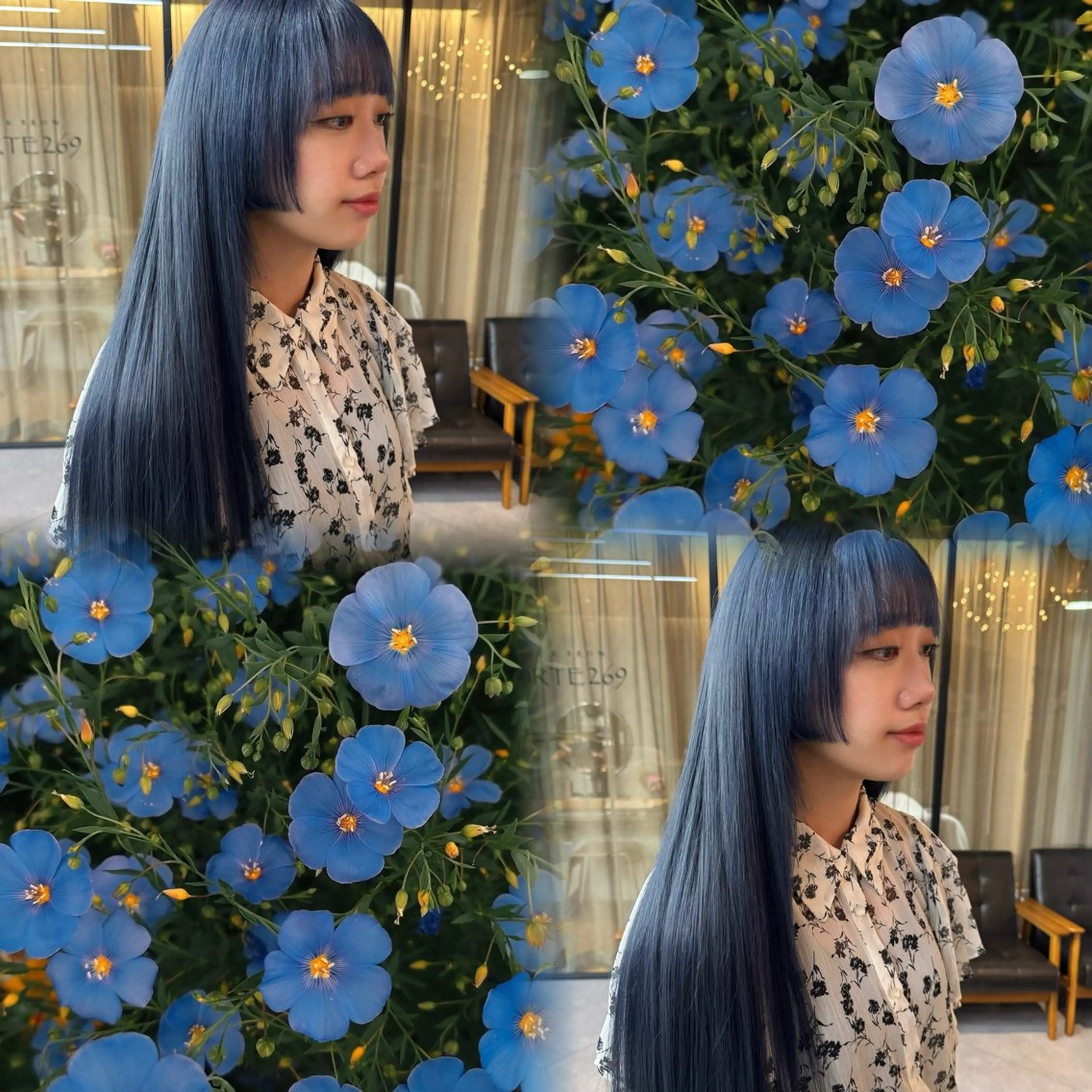 【‼️ブルー系にしたい方限定‼️】3月限定⭐️ブリーチ➕カラー➕メンテナンスカット⭐️ （補足説明あり)の写真