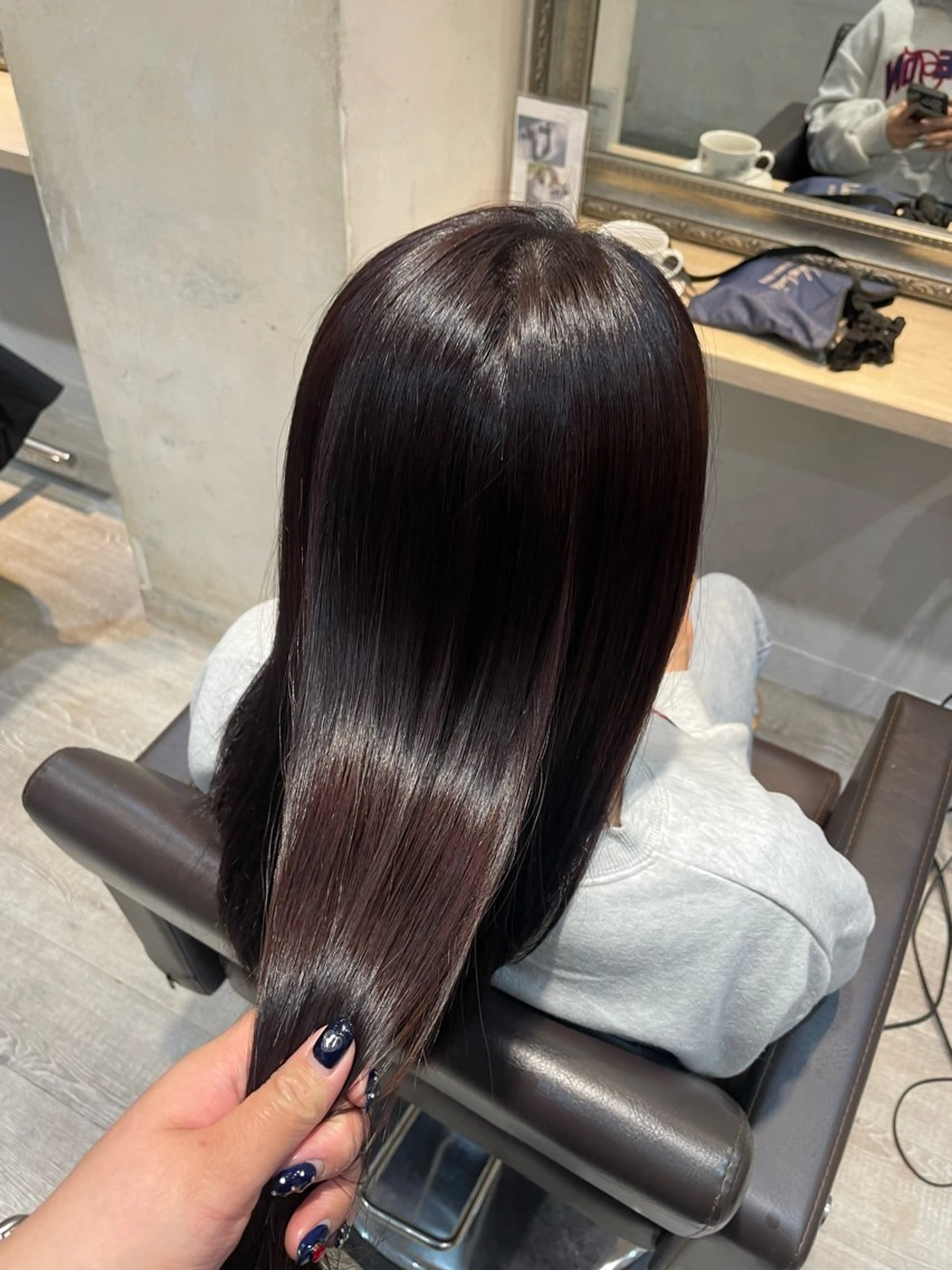 セミロング カラー ブラウンカラー ピンクカラー パープルカラー パープルブラウン Lutia 新宿 髪質改善/アカリ🎀のヘアスタイル