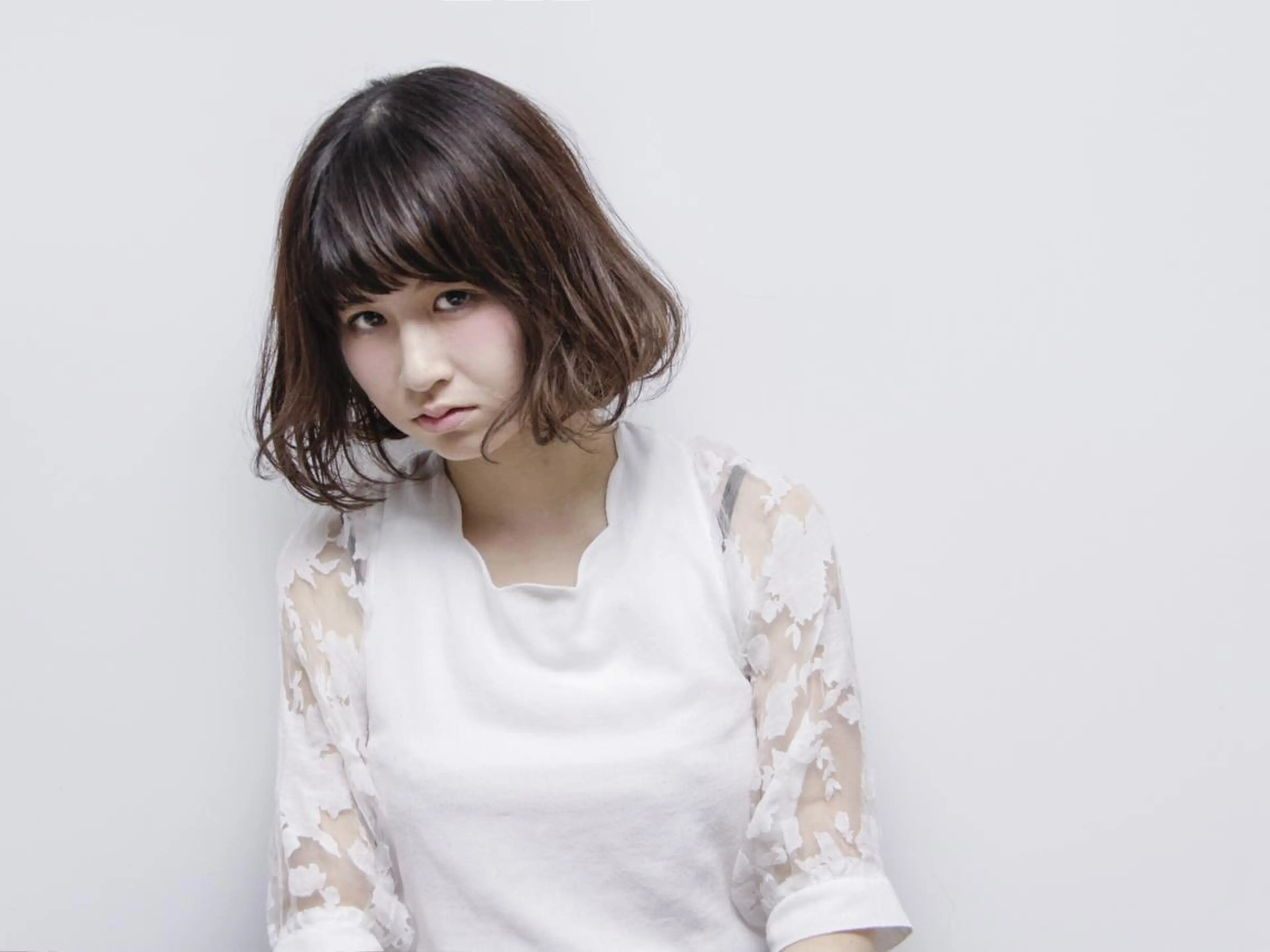 ミディアム ワンレンボブ ボブ YOKOI SHINJIのヘアスタイル