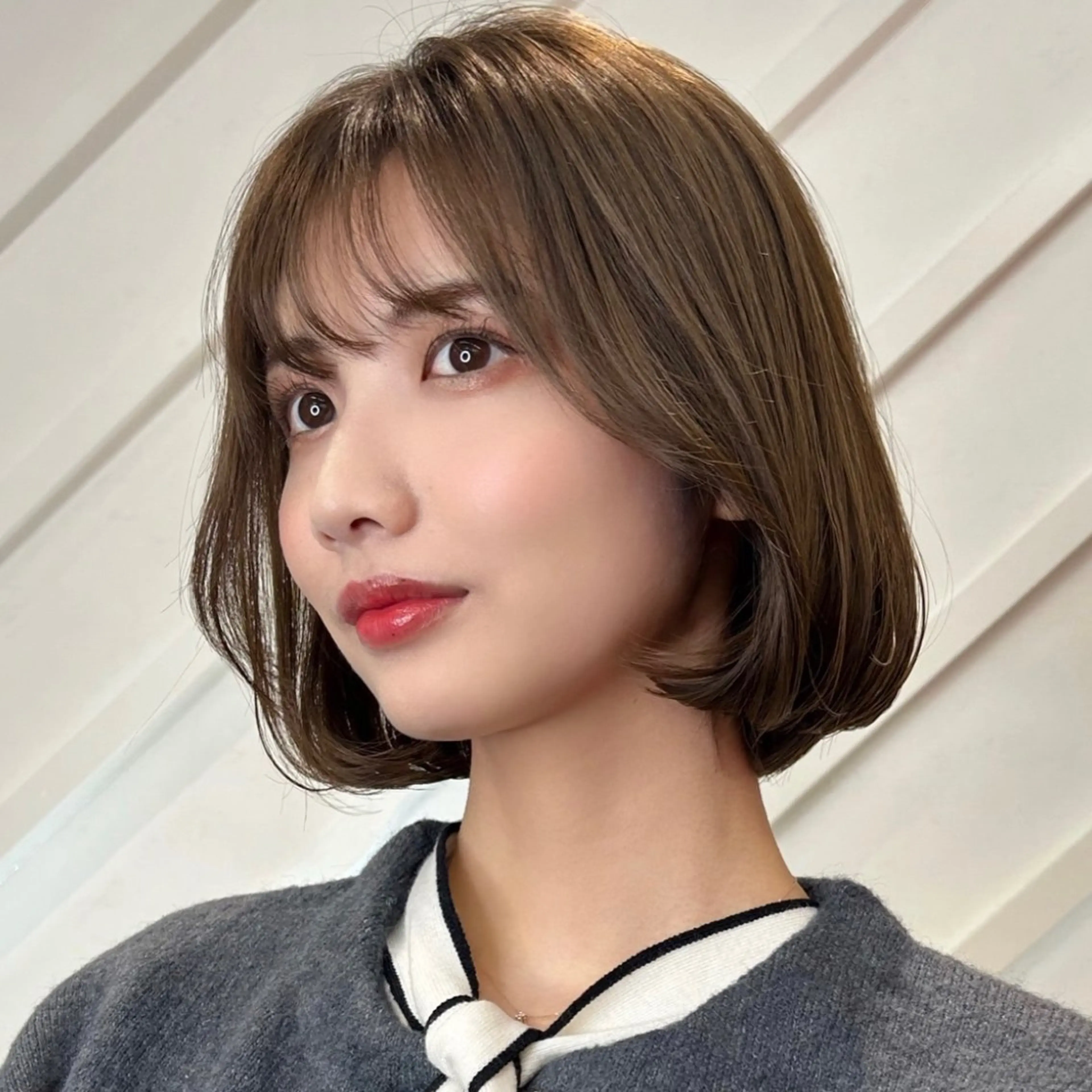 ショート カラー ボブ 似合わせカット 縮毛矯正 莉乃/縮毛矯正/髪質 改善/艶カラーのヘアスタイル