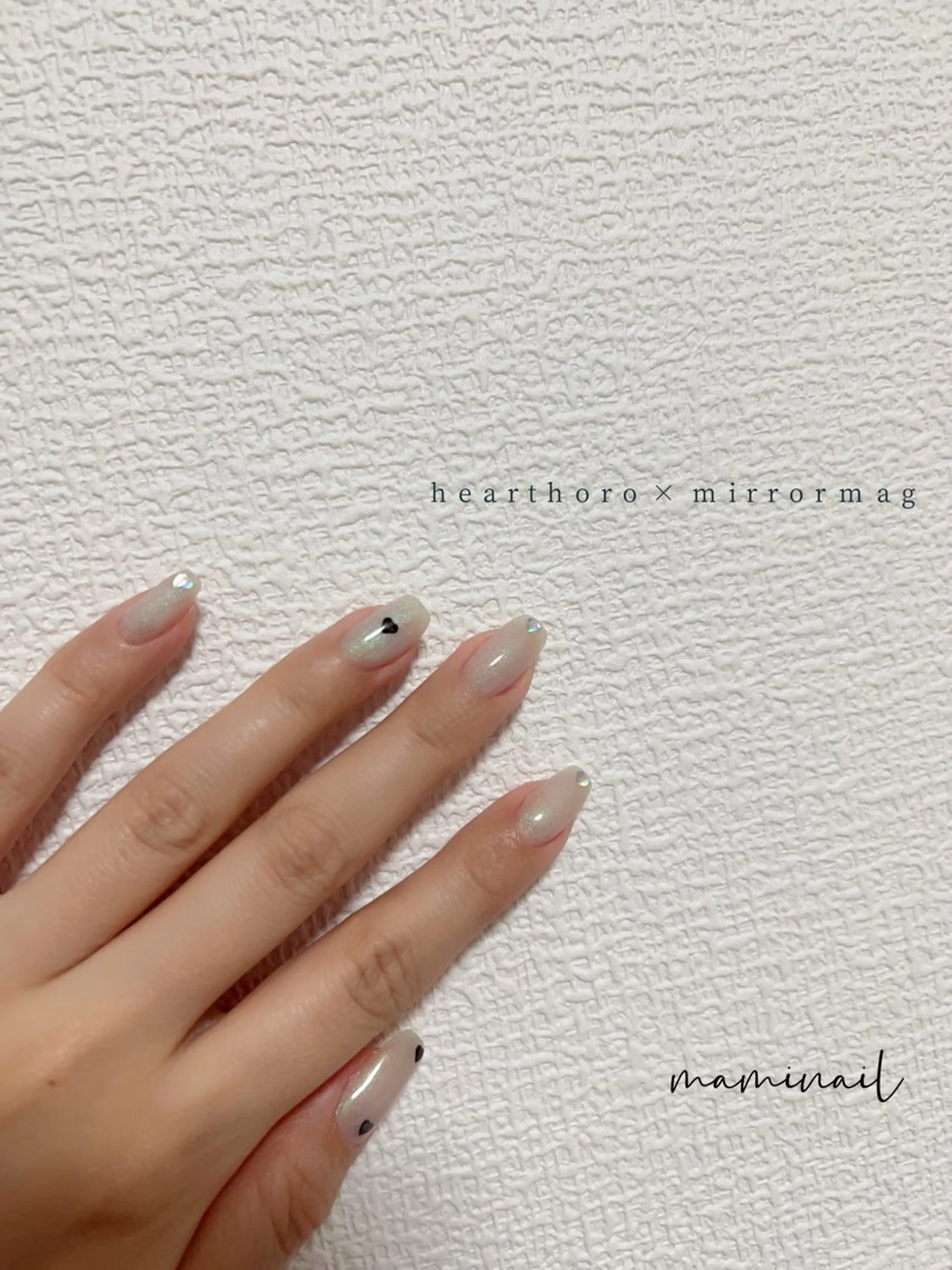 ネイル ハート マグネットネイル シンプルネイル バレンタイン ハンドネイル 自宅サロン♡ Mamiのネイルデザイン
