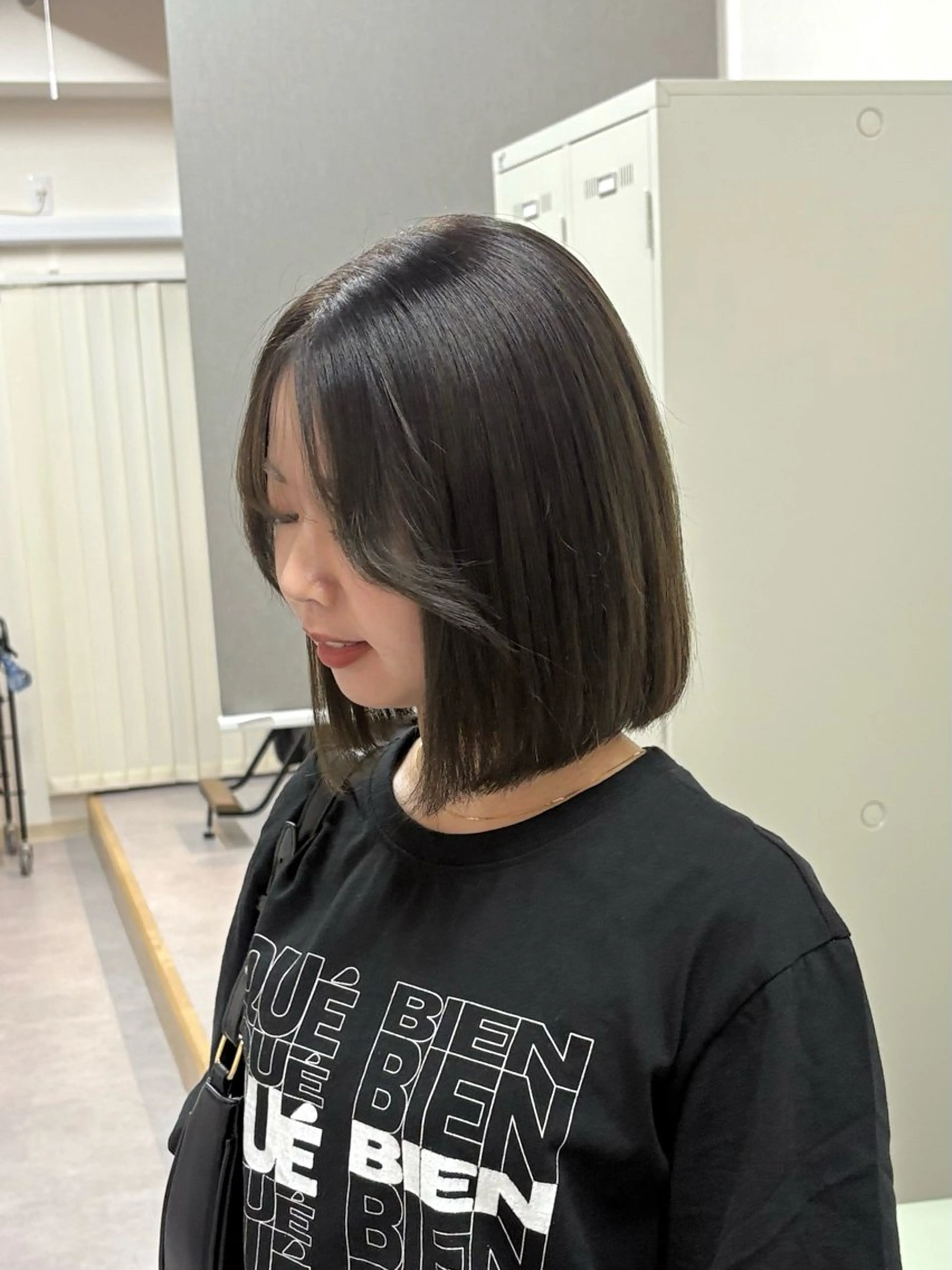 ミディアム カラー ボブ 縮毛矯正 カット 縮毛矯正 トリートメント ハル🌸柔色/ ブリーチなし/艶髪のヘアスタイル
