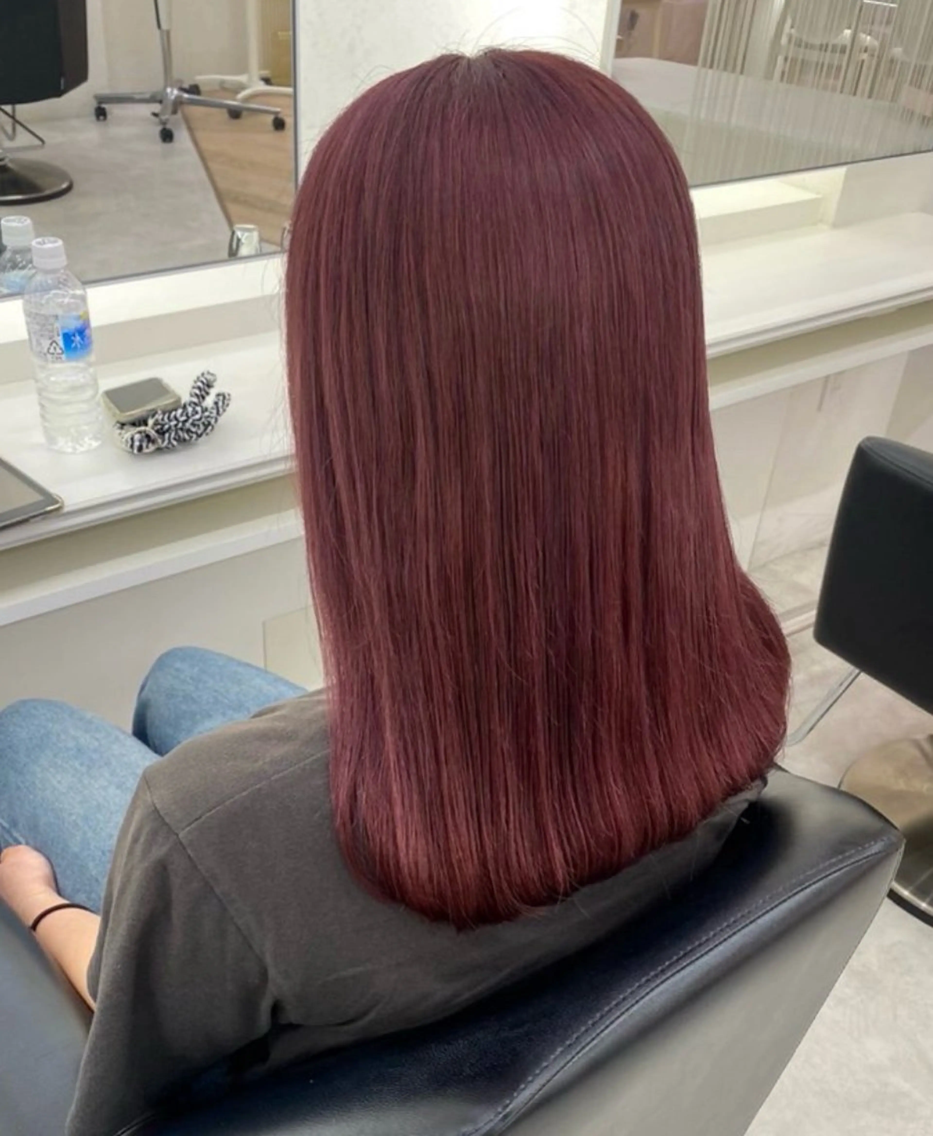 セミロング カラー ブリーチ ピンクカラー 今井 愛歩のマツエク・マツパデザイン