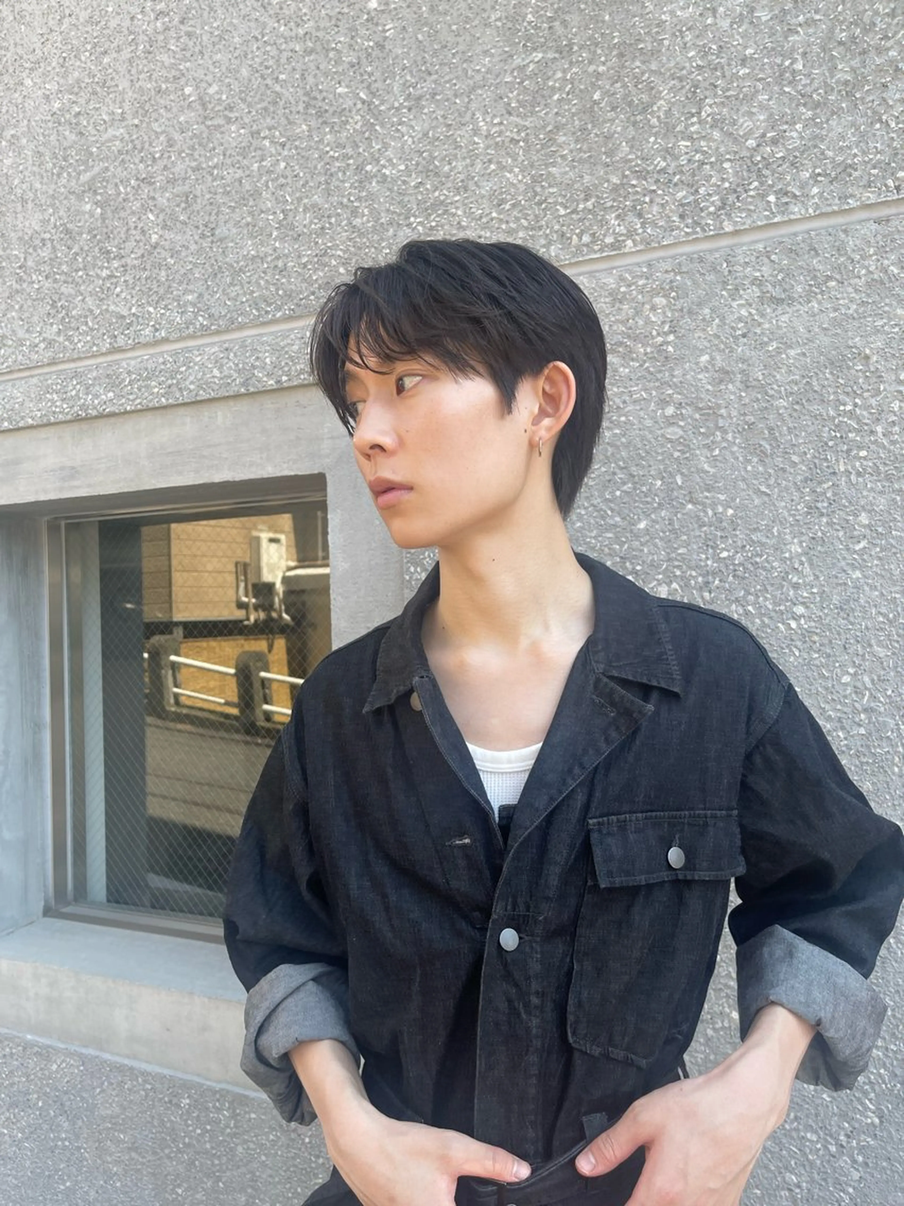 ショート メンズ センターパート ボブ/レイヤー /河内温太のヘアスタイル