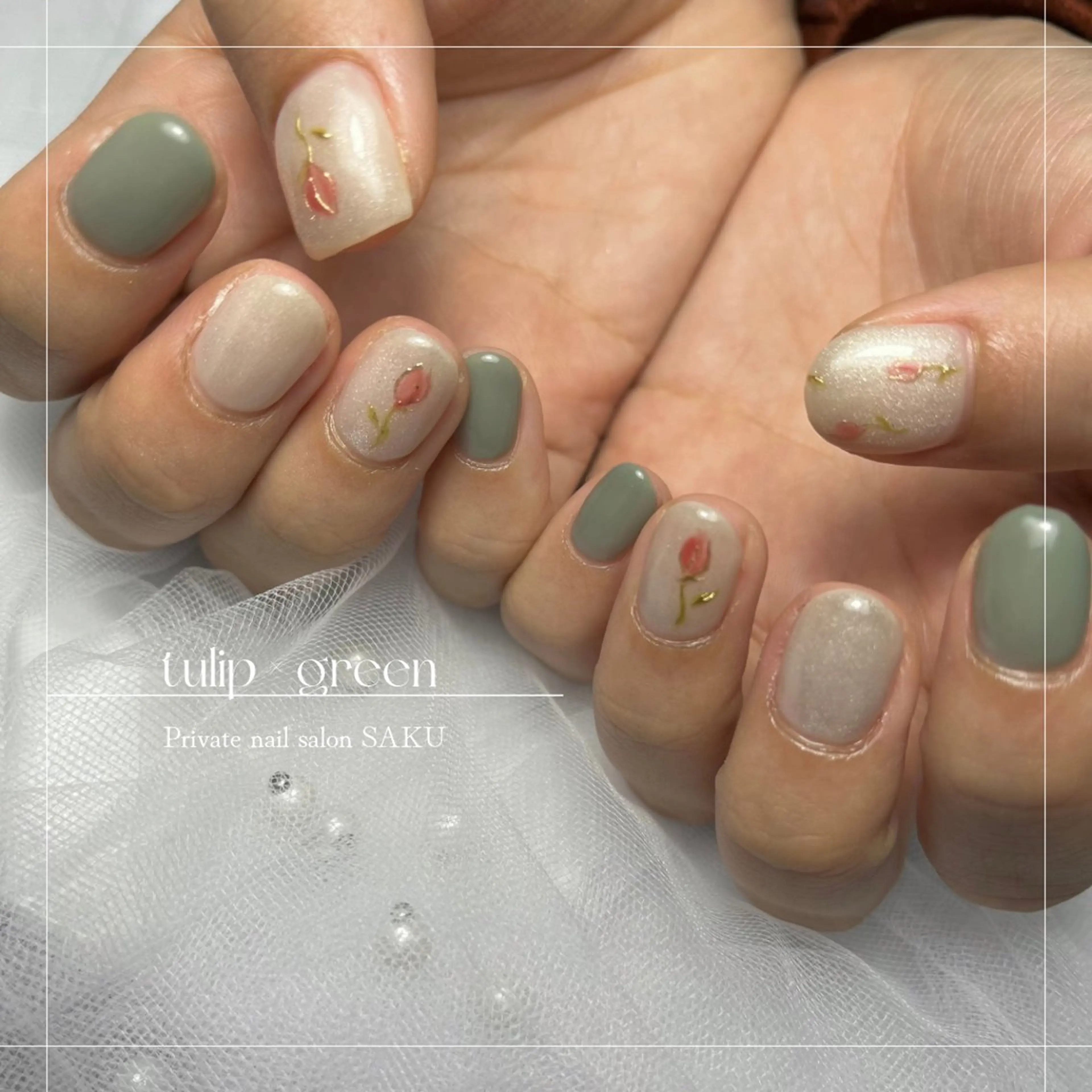 ネイル 春ネイル ハンドネイル SAKU nail 作島茜のネイルデザイン