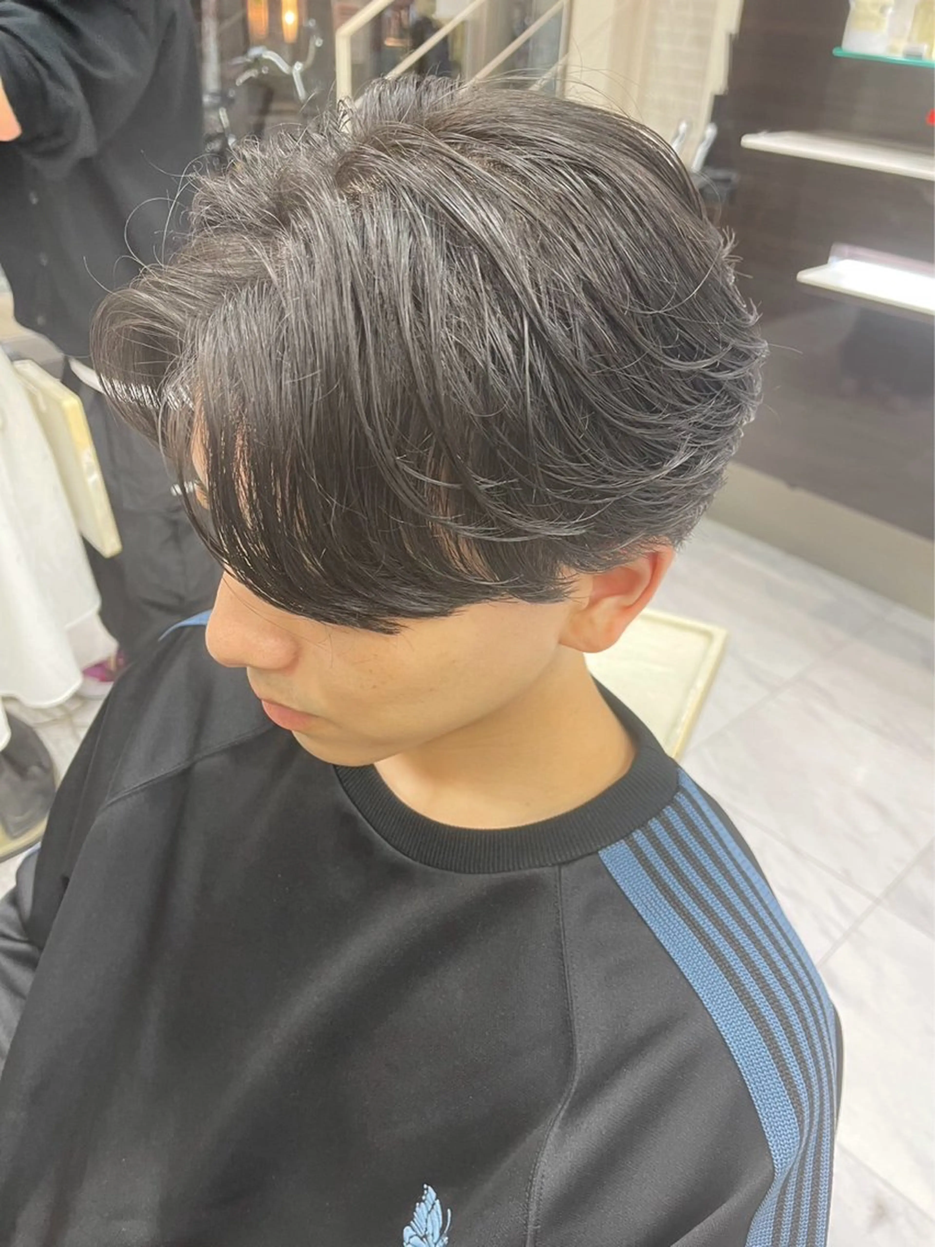 ショート パーマ メンズ センターパート メンズパーマ デート ニュアンスパーマ REEED渋谷店所属・🍒KUMAGAI 🍒のヘアスタイル