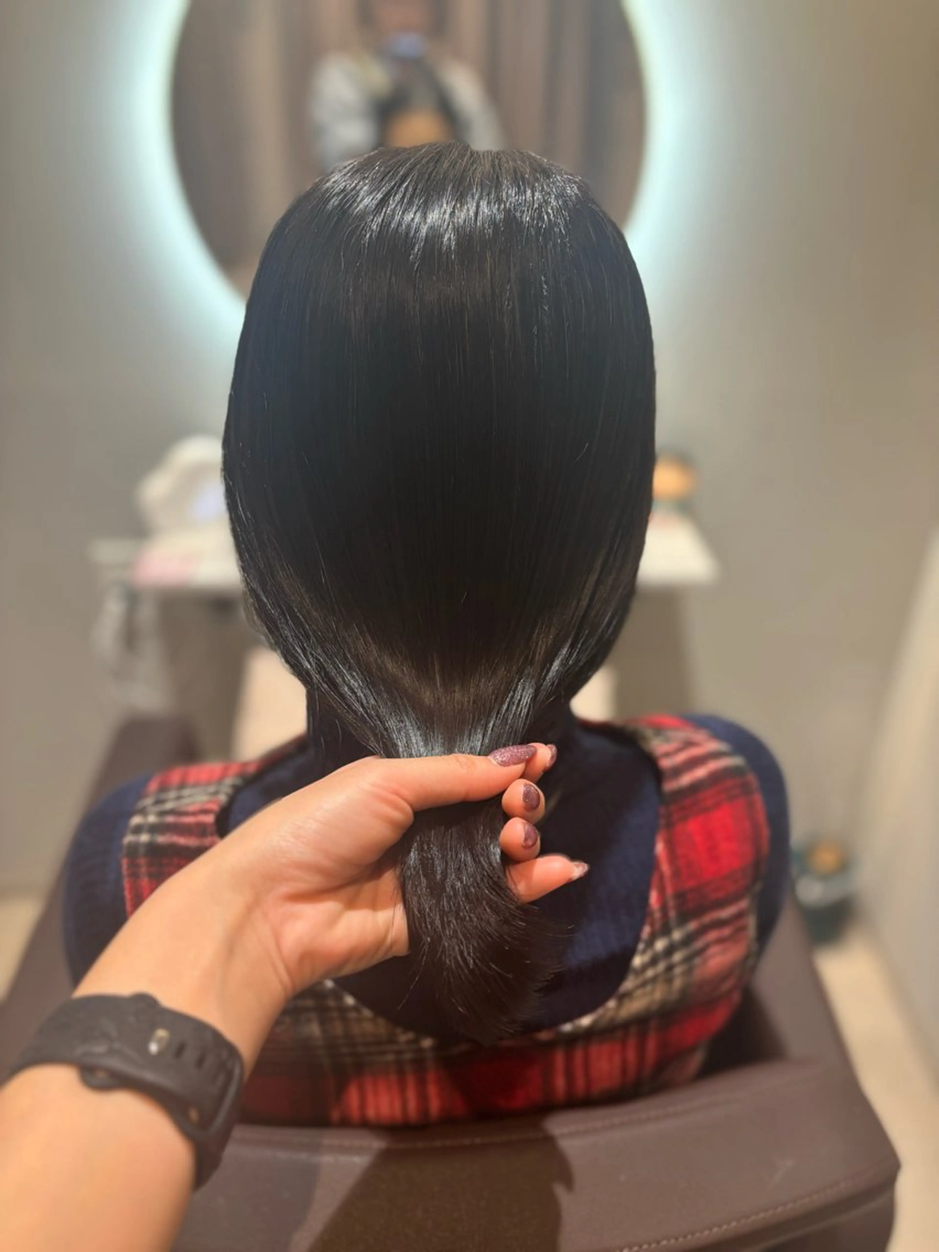 セミロング パーマ 縮毛矯正 ストレートパーマ カット 縮毛矯正 トリートメント 髪質改善カラー ブラウン🤎YUMEのヘアスタイル