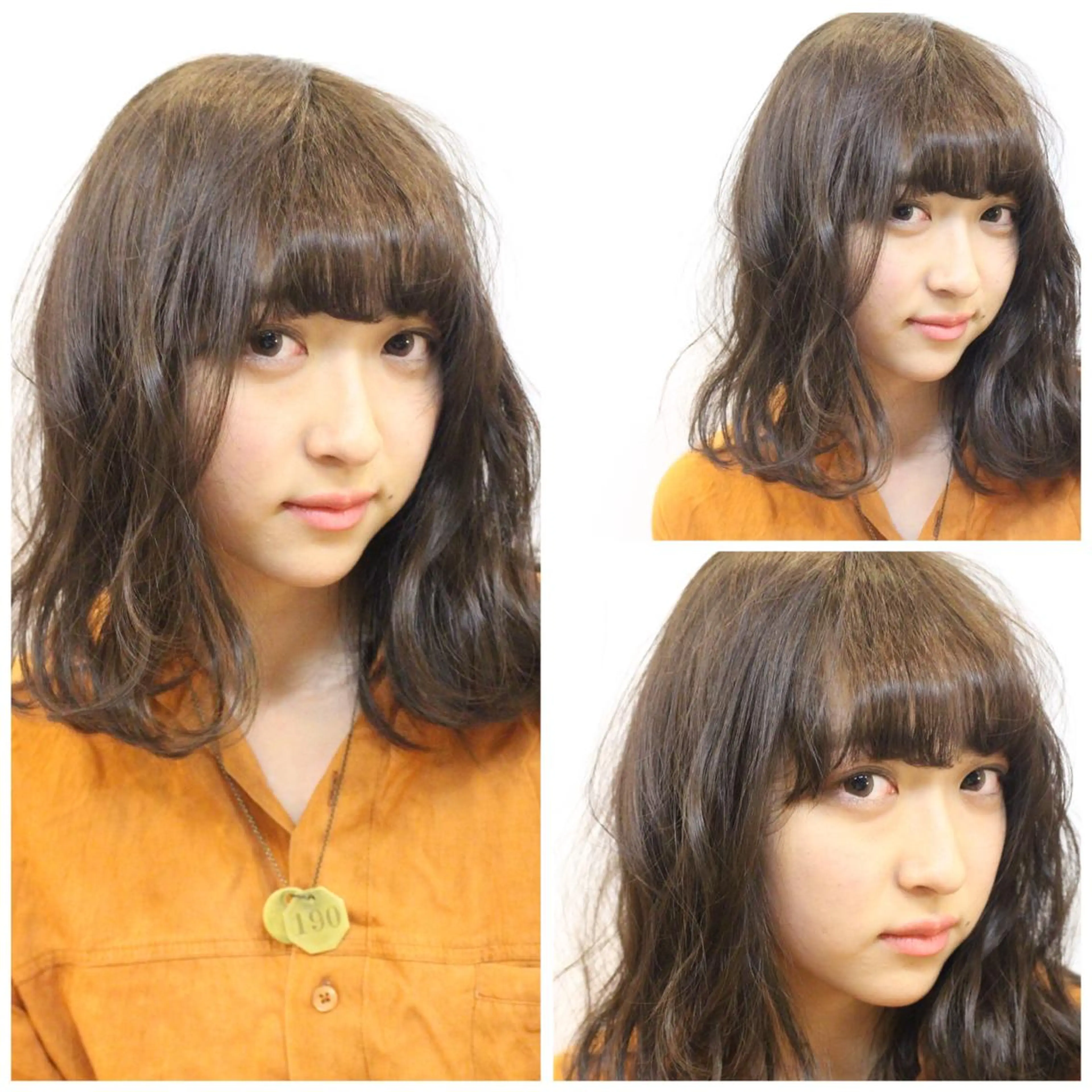 ミディアム カラー パーマ 安達 俊亮のヘアスタイル