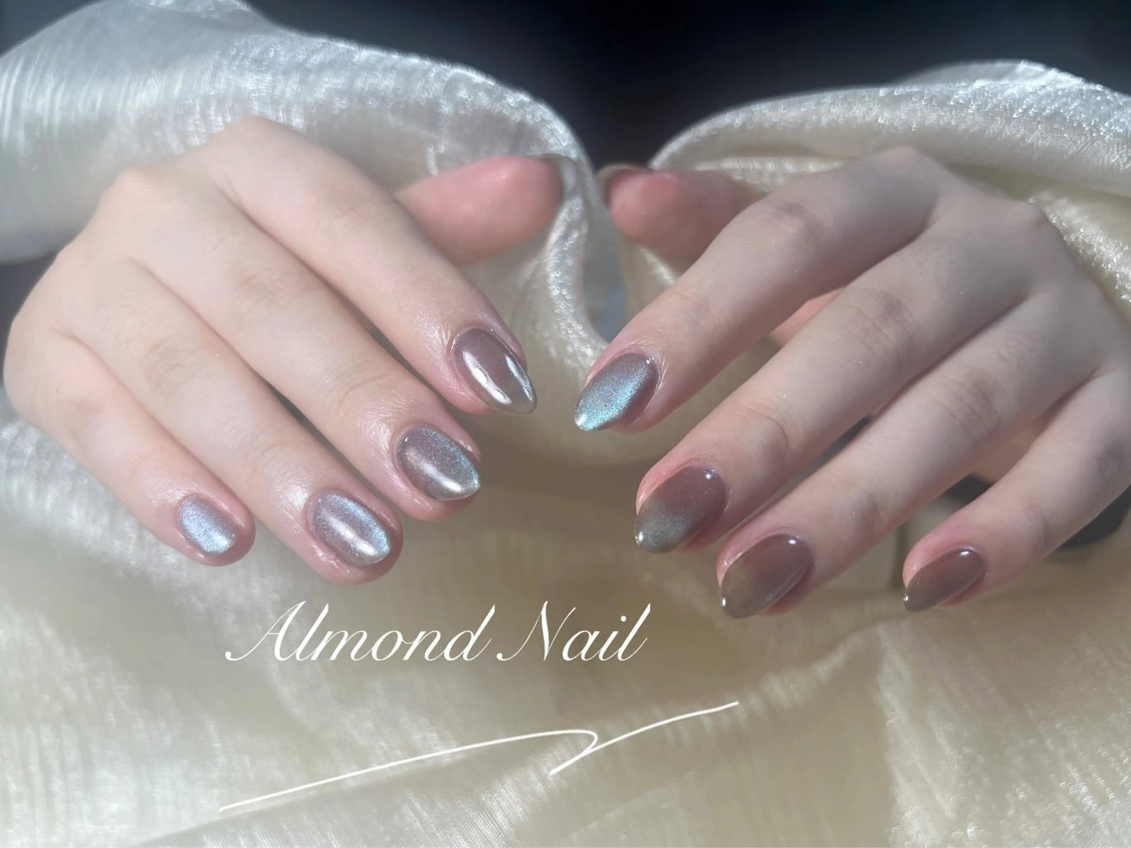 ネイル 長さ出し フラッシュネイル フットネイル フレンチネイル ジェルネイル Almond Nail 亀戸のネイルデザイン