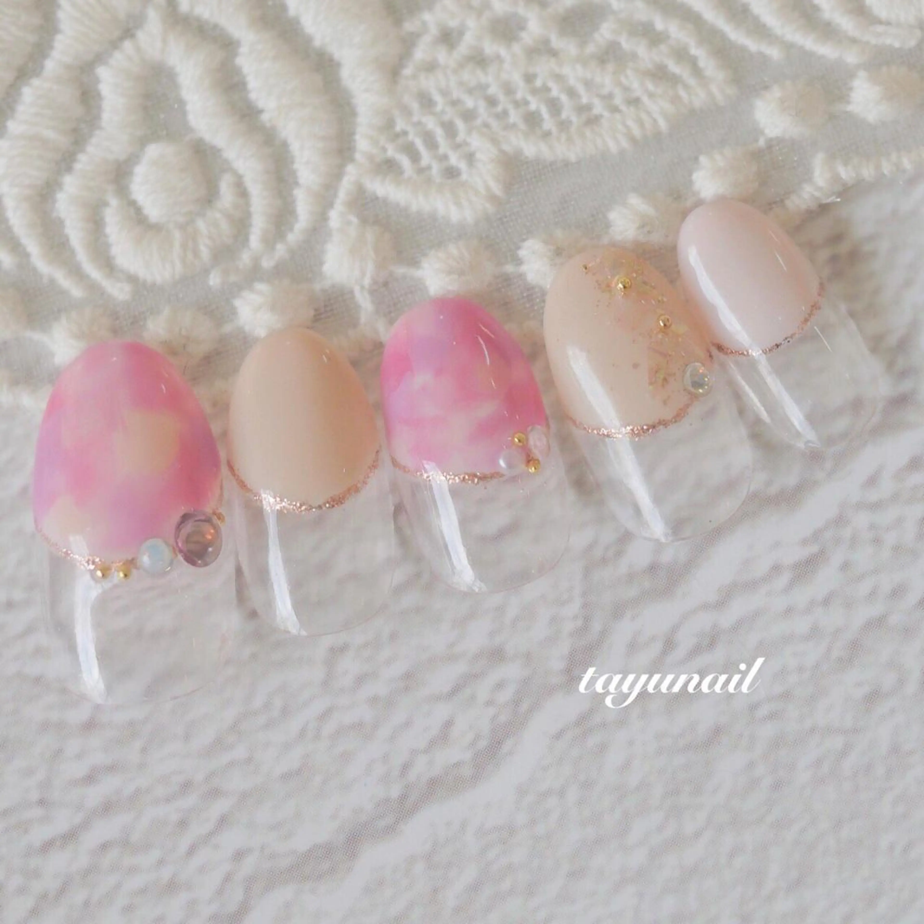 ネイル アートネイル フラワーネイル フレンチネイル ジェルネイル ニュアンスネイル ハンドネイル ネイルサロン 【たゆnail】のネイルデザイン