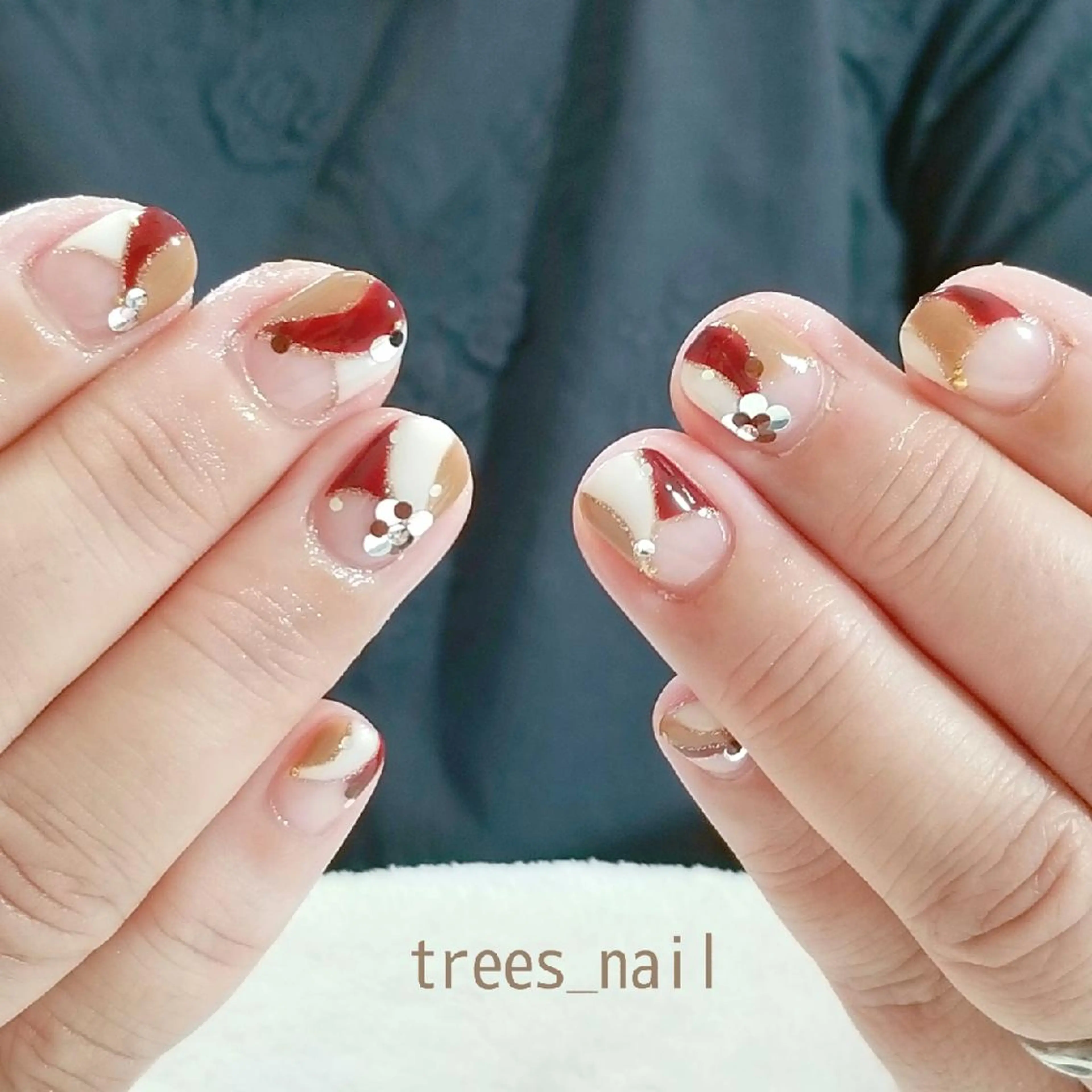 ネイル ボルドー ブラウン trees_ nailのネイルデザイン
