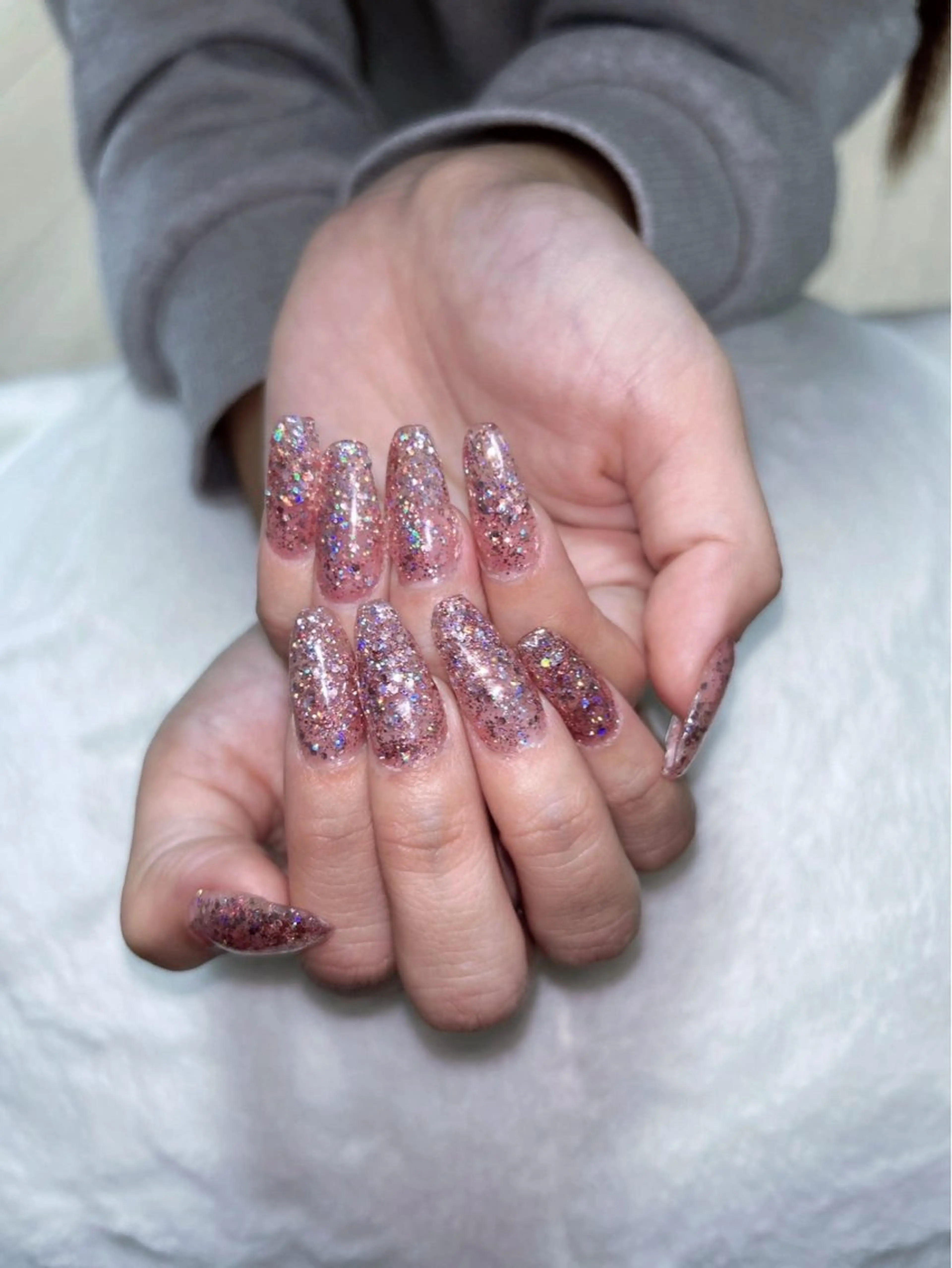 ネイル ラメ(グリッター) ワンカラーネイル touma Rinaのネイルデザイン