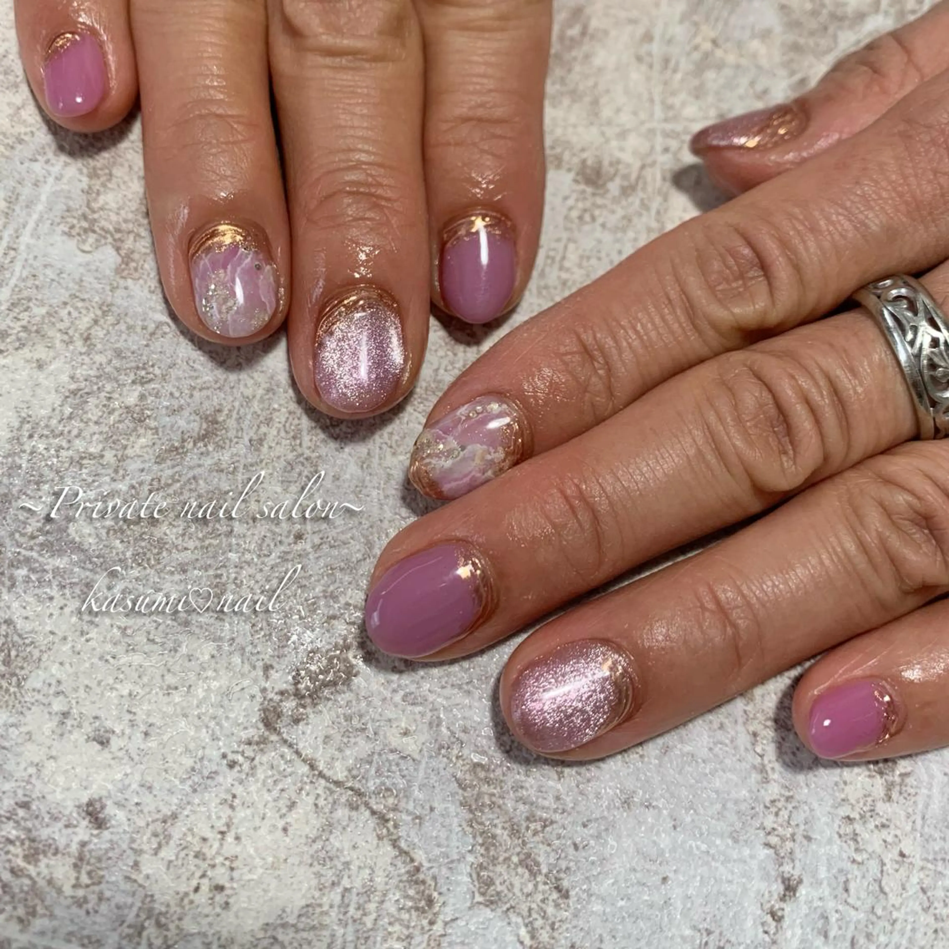 ネイル ラメ(グリッター) ミラーネイル ニュアンスネイル 冬ネイル KASUMI♡ Nailのネイルデザイン