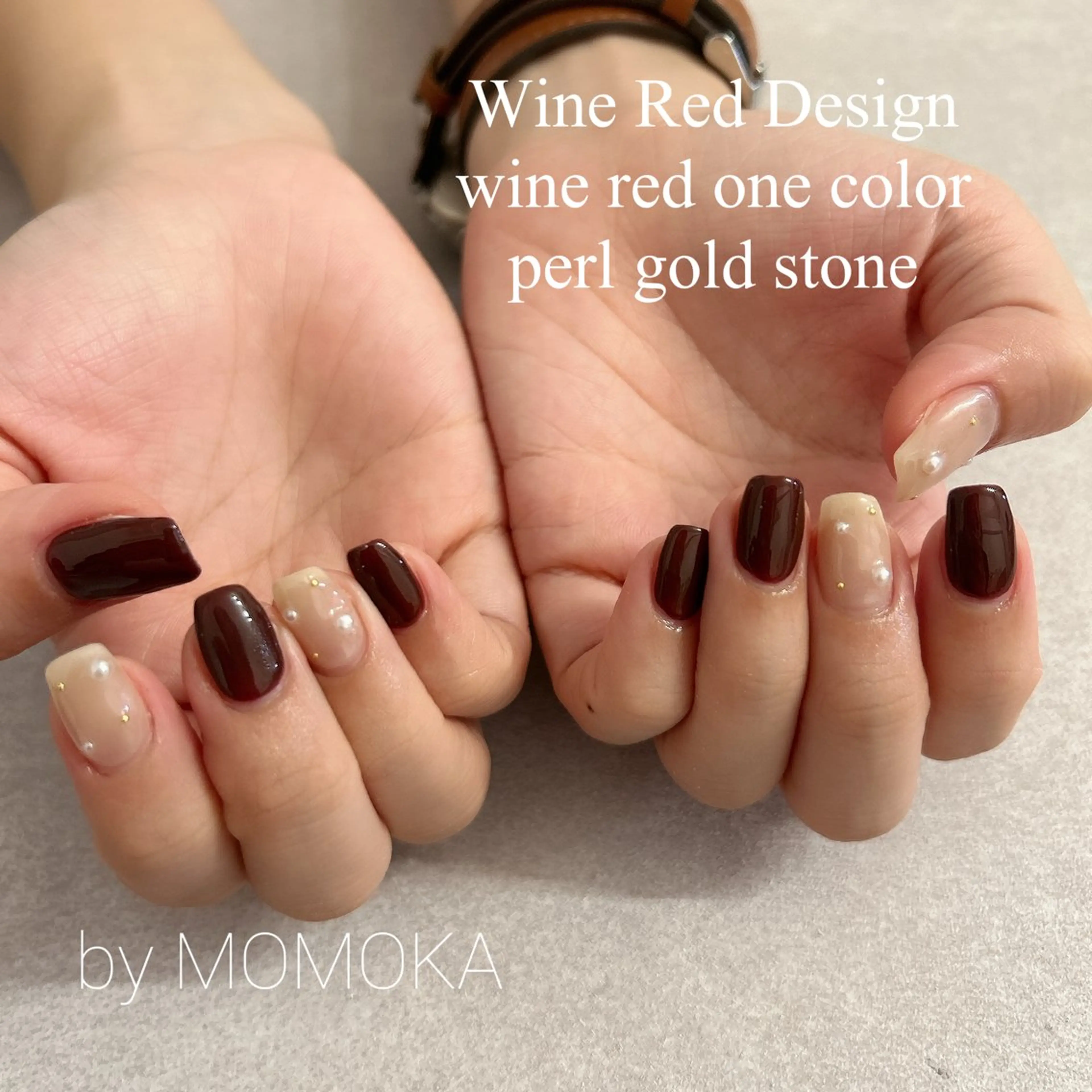 ネイル ストーンネイル ハンドネイル Momo nailsalonのネイルデザイン