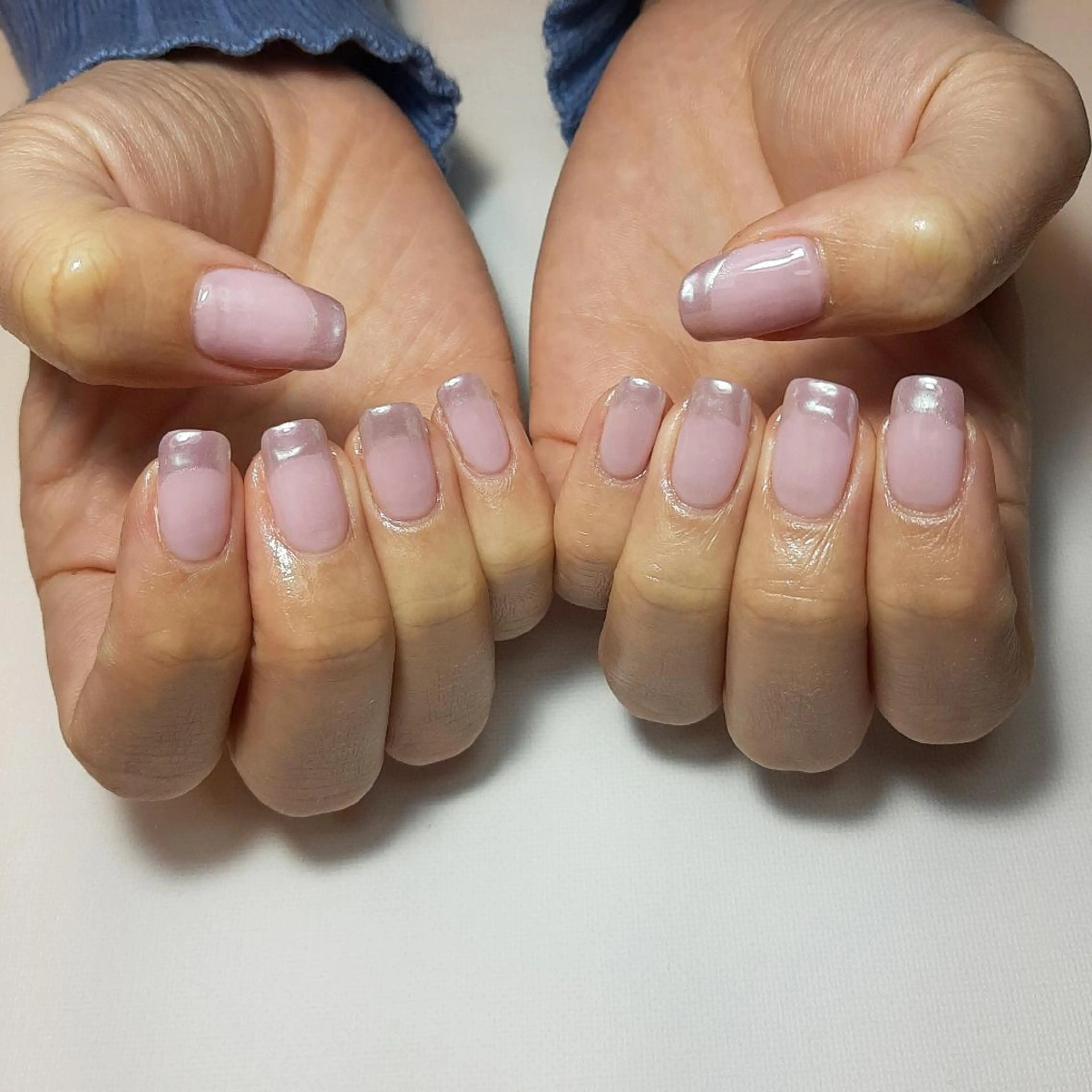 ネイル オーロラネイル フレンチネイル バレンタイン owlnail /持込みデザイン専門のネイルデザイン