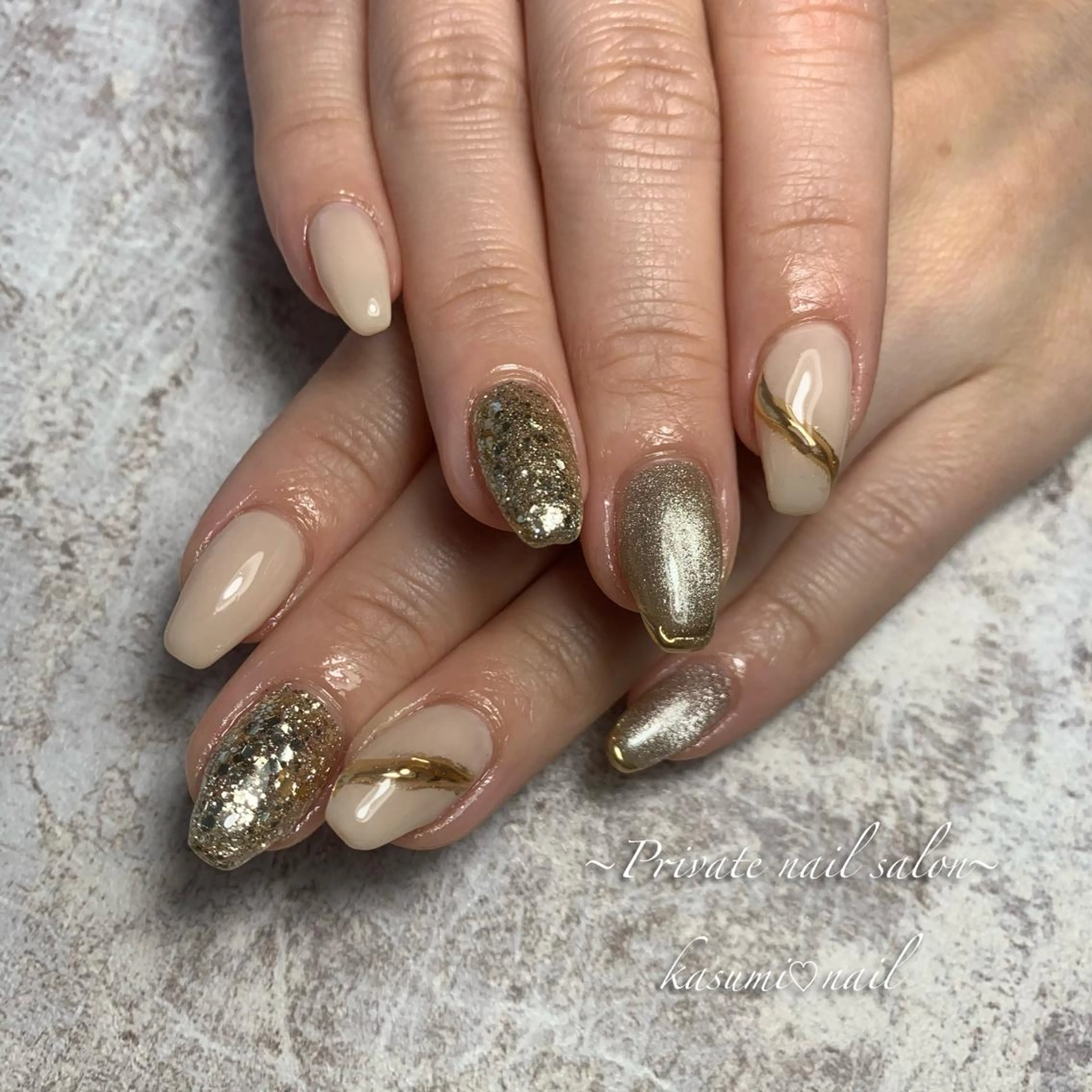 ネイル ラメ(グリッター) マグネットネイル ミラーネイル ニュアンスネイル 冬ネイル KASUMI♡ Nailのネイルデザイン