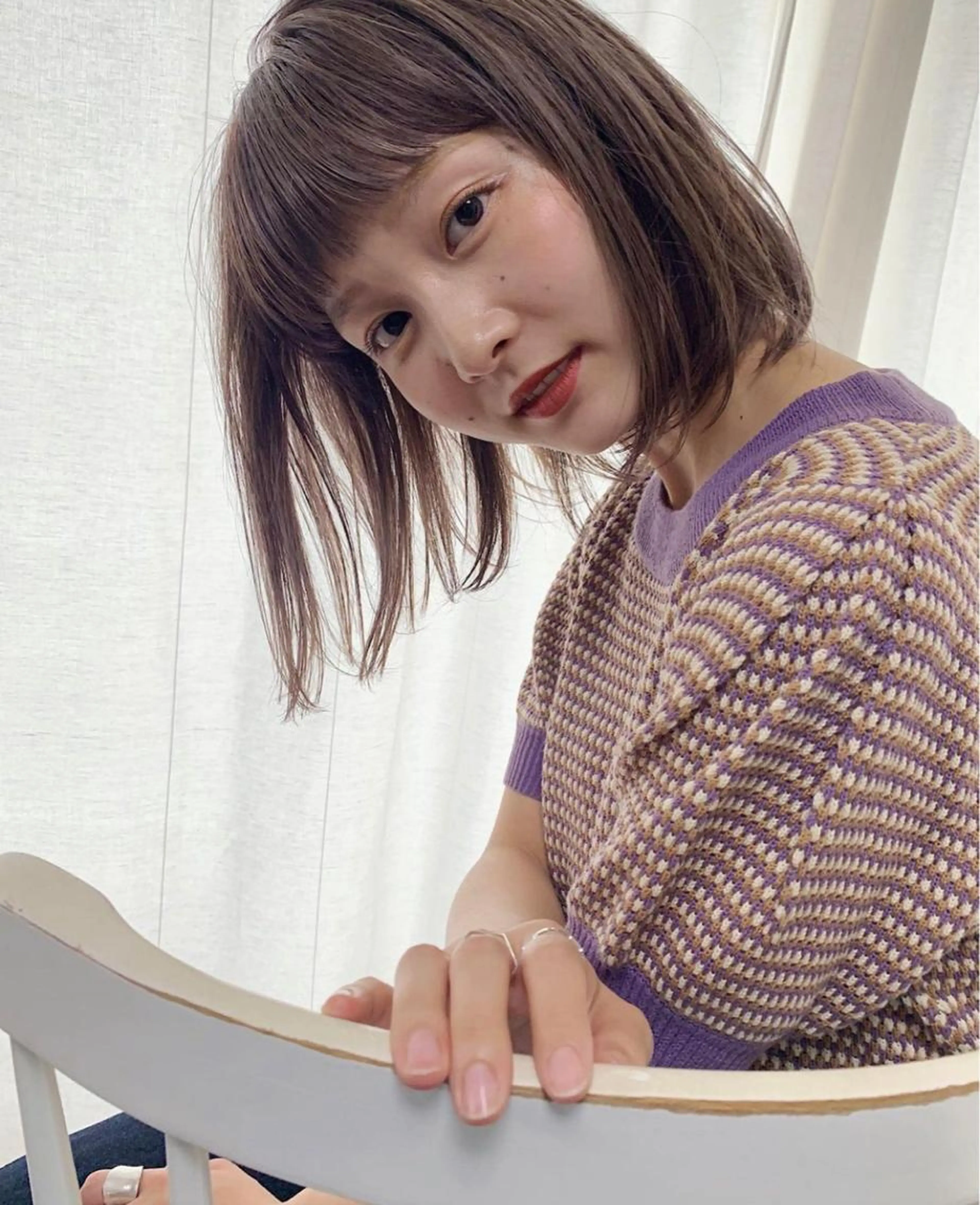 (2回目以降の方)✂️カット+透明感カラー+ミルボントリートメント+コテ仕上げ(学生¥11120)の写真